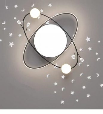 JDONG LED Deckenleuchte Dimmbar mit Fernbedienung 54W Deckenleuchte mit modernem Stern-Design, led, Schwarz Lamp für Kinderzimmer Wohnzimmer Schlafzimmer Küche 55CM