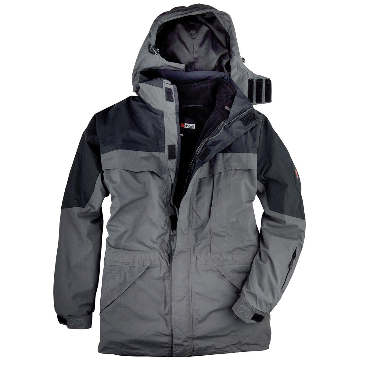 Funktionsjacke Marc&Mark 3-in-1 Funktionsjacke XXL anthrazit-schwarz