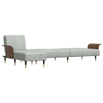 vidaXL Sofa Schlafsofa in L-Form Hellgrau 279x140x70 cm Samt