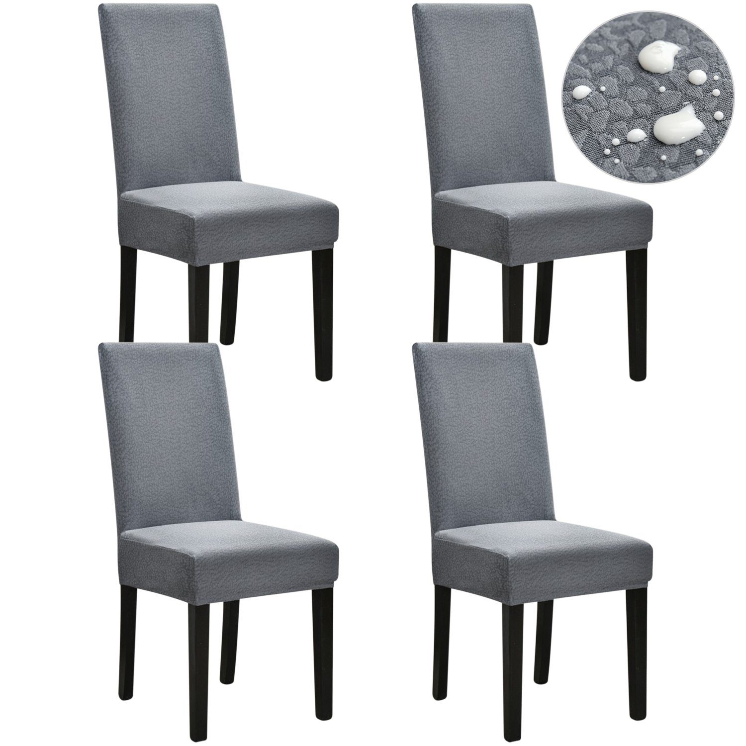 Grau HOMEIDEAS, Sitzschutz Stretch-elastisch Stuhlhusse, Blasendruck Stuhlbezug