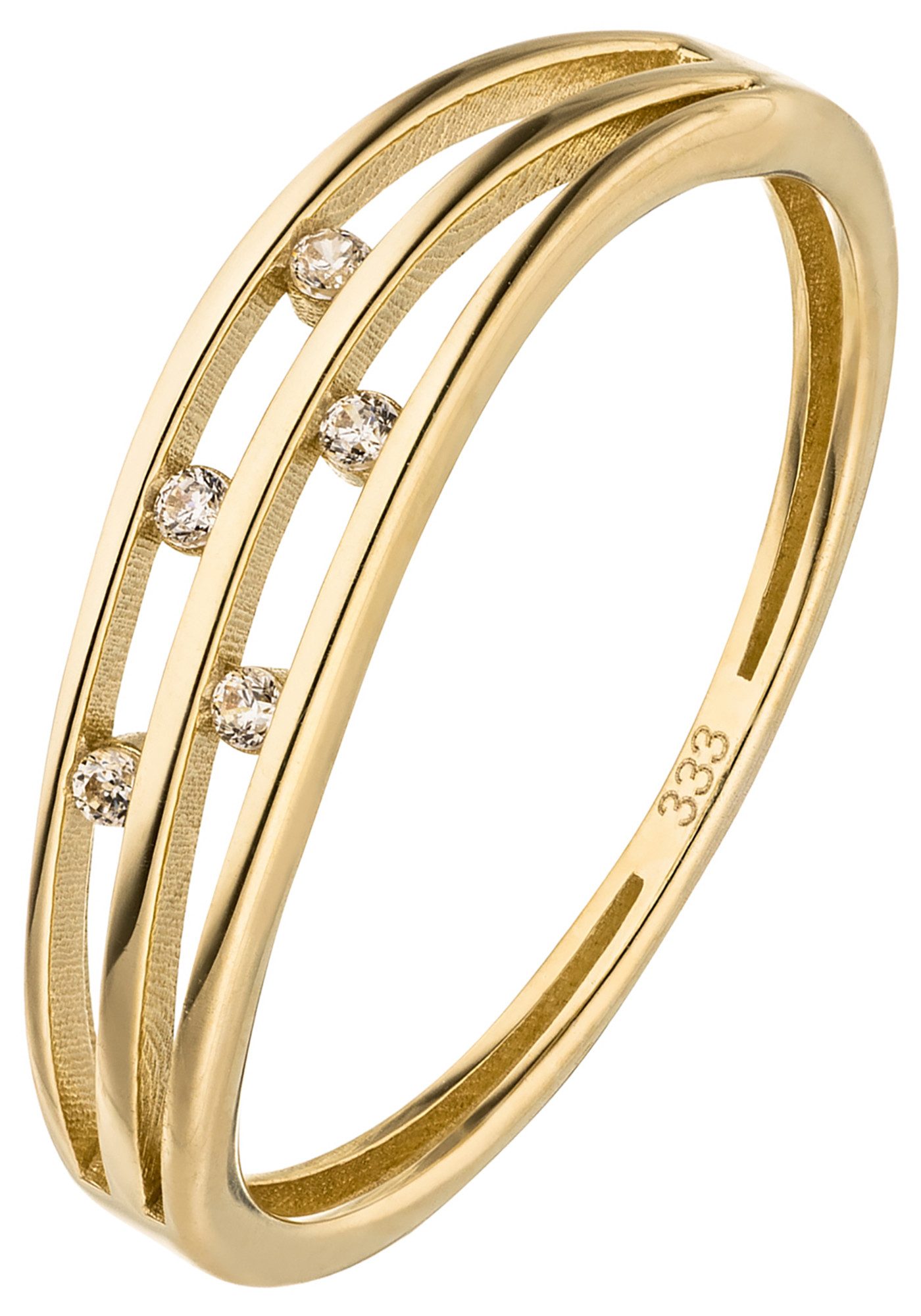 JOBO Goldring Ring Damenring, 333 Gold mit 5 Zirkonia günstig online kaufen