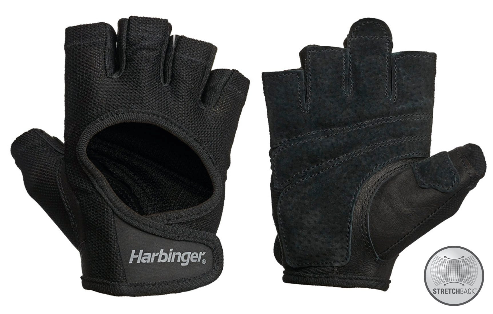 Harbinger Trainingshandschuhe Harbinger Women's Power Stretchback Fitness Handschuhe Schwarz L