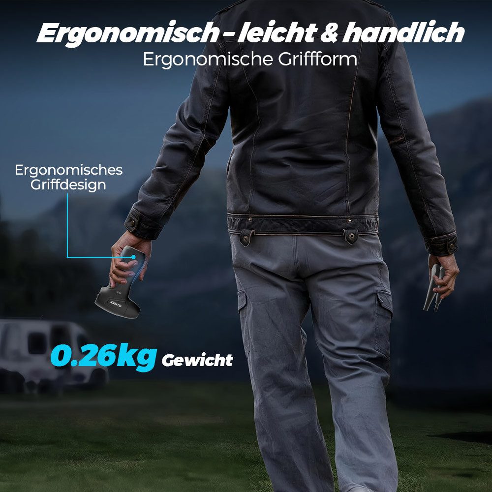 Rhein Beleuchtung Handstaubsauger Elektrischer Druckluftreiniger 100.000 U/min – 5000 mAh, 160 W, Bürstenloser Motor, 0-MAX Druckluftregelung, Überhitzungsschut – Bild 5 von 5