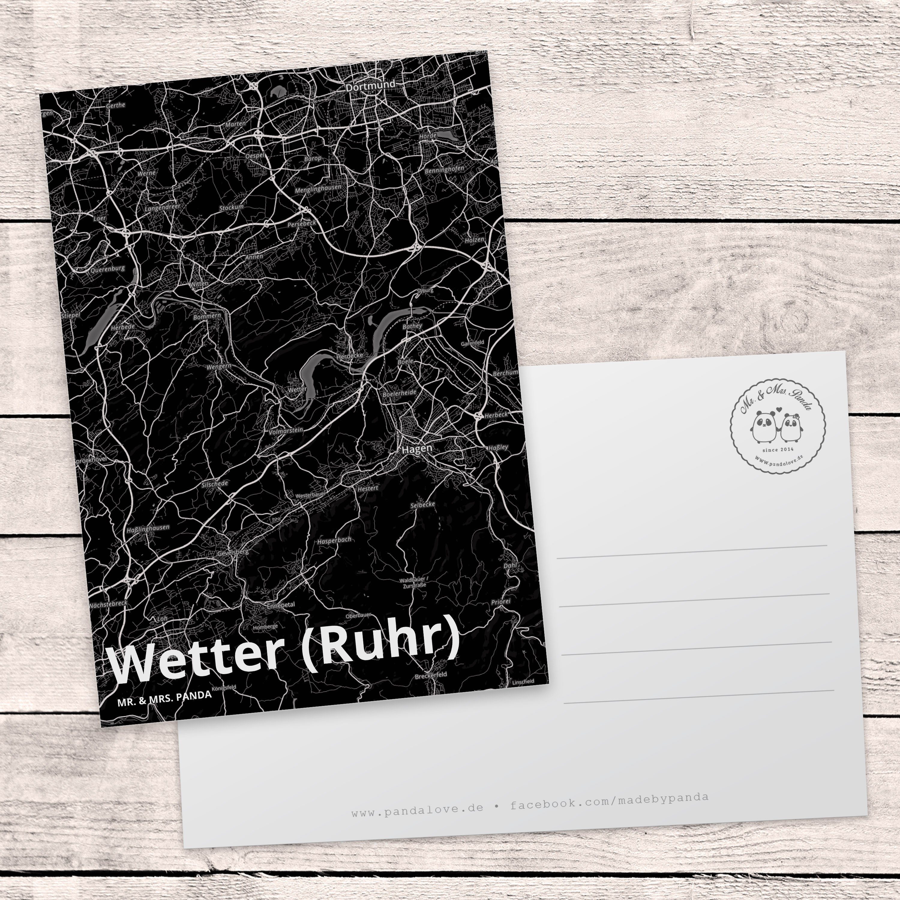Wetter Städte, & Mrs. Mr. (Ruhr) - Ges Karte, Geschenk, Geburtstagskarte, Stadt, Postkarte Panda