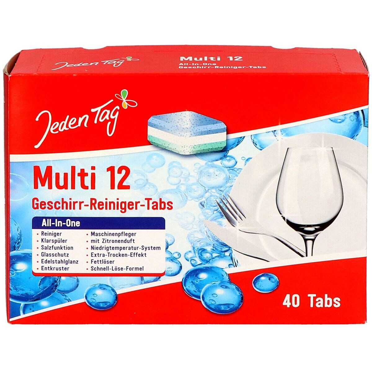 Jeden Tag Multi 12 Spülmaschinentabs (40 Tabs, All-In-One)