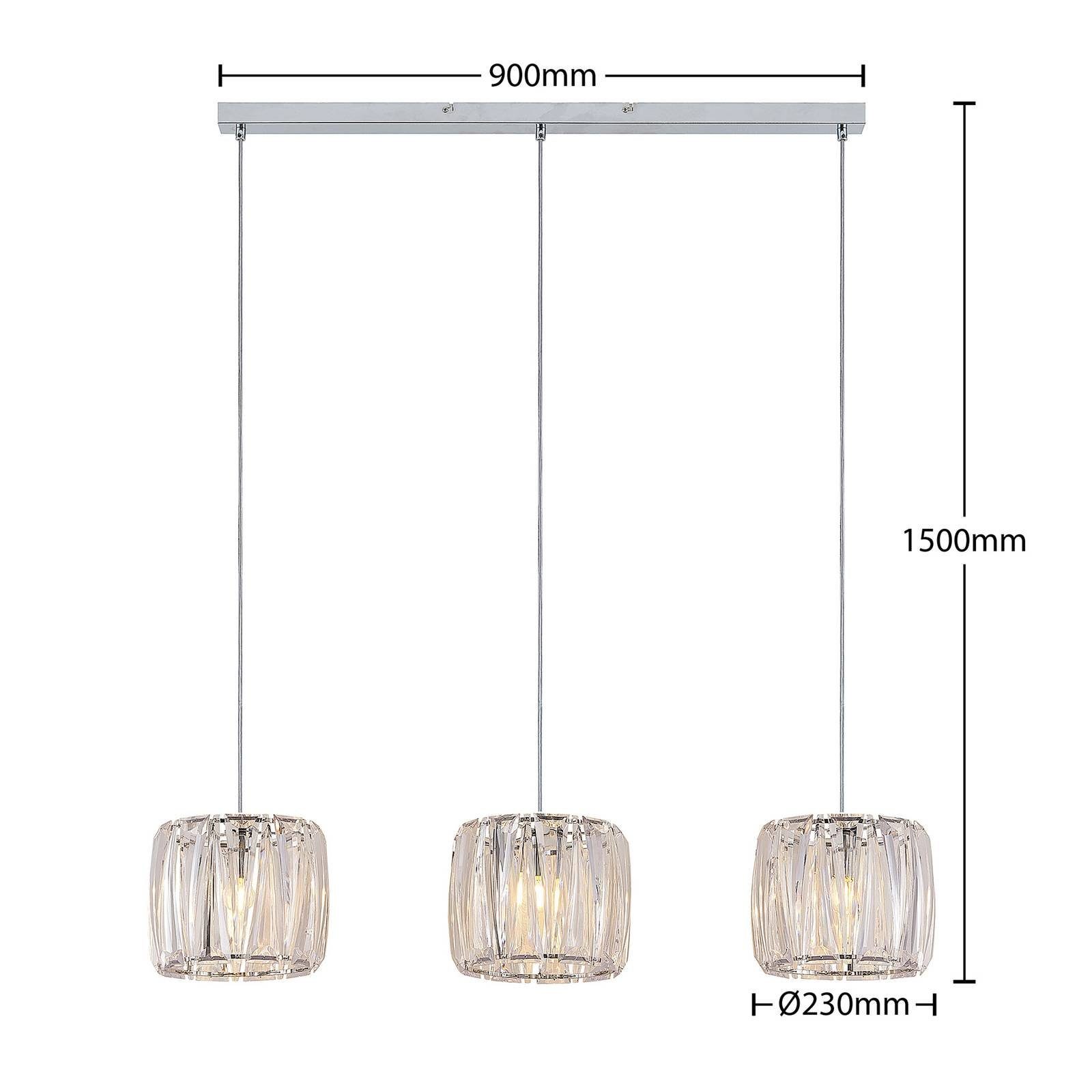 Lindby Hängeleuchte Sofia, Kunststoff Transparent IP20, 3 x 40 W