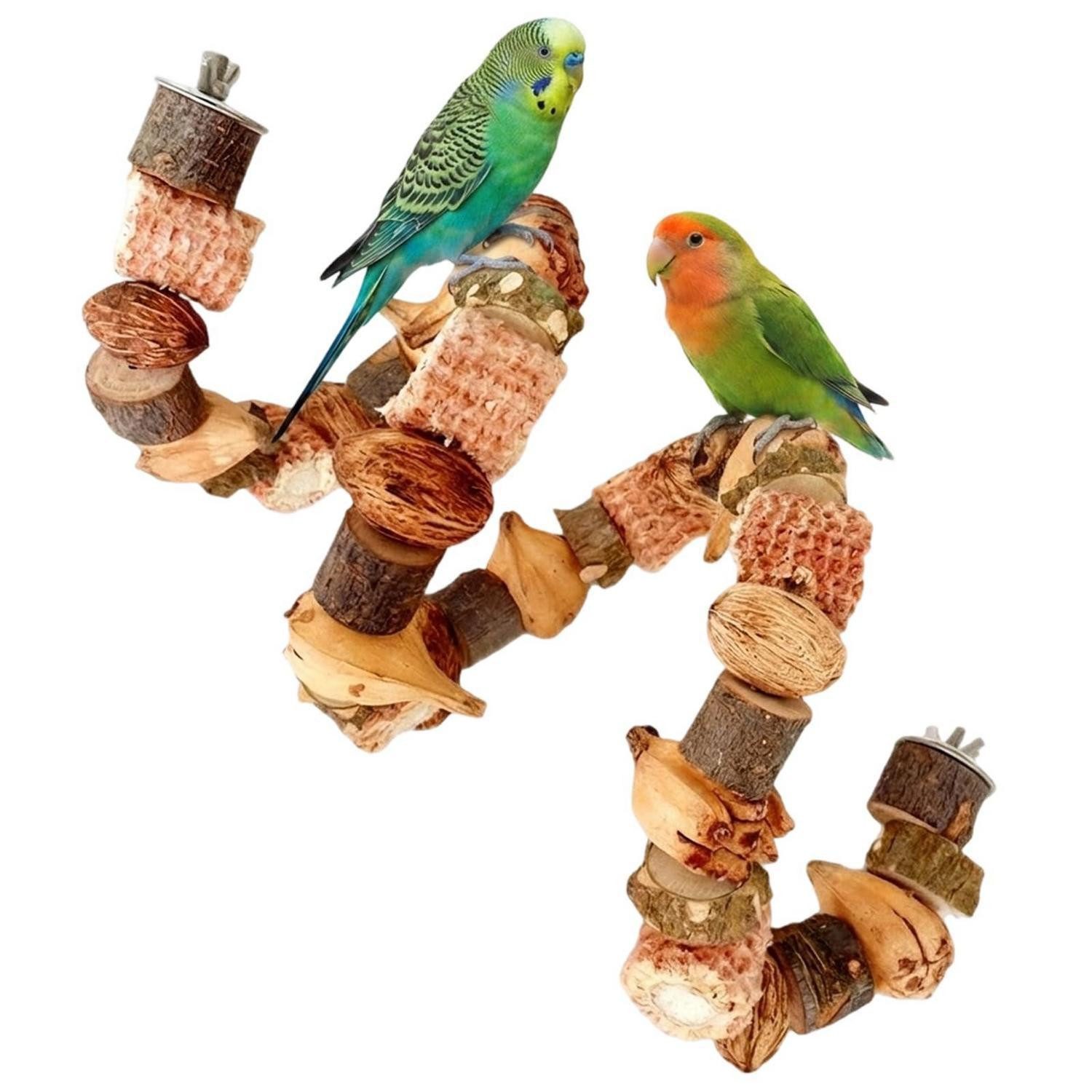 LuxusKollektion Vogelspielplatz Wellensittich Spielzeug 50cm Naturholz Sitzstange