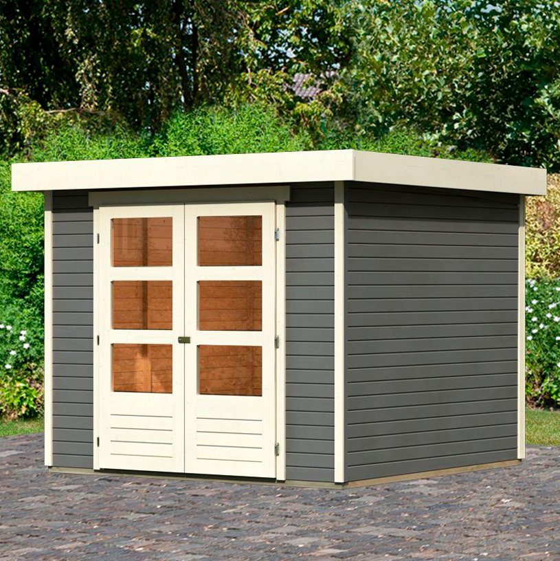 Karibu Gartenhaus Arnis 3,5, BxT: 266x262 cm, naturbelassen oder terragrau