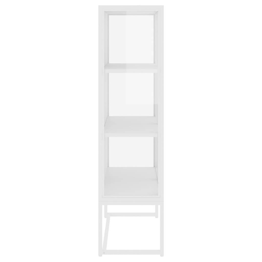 cm 80x35x135 Weiß und vidaXL Glas Highboard Gehärtetes Stahl Kleiderschrank