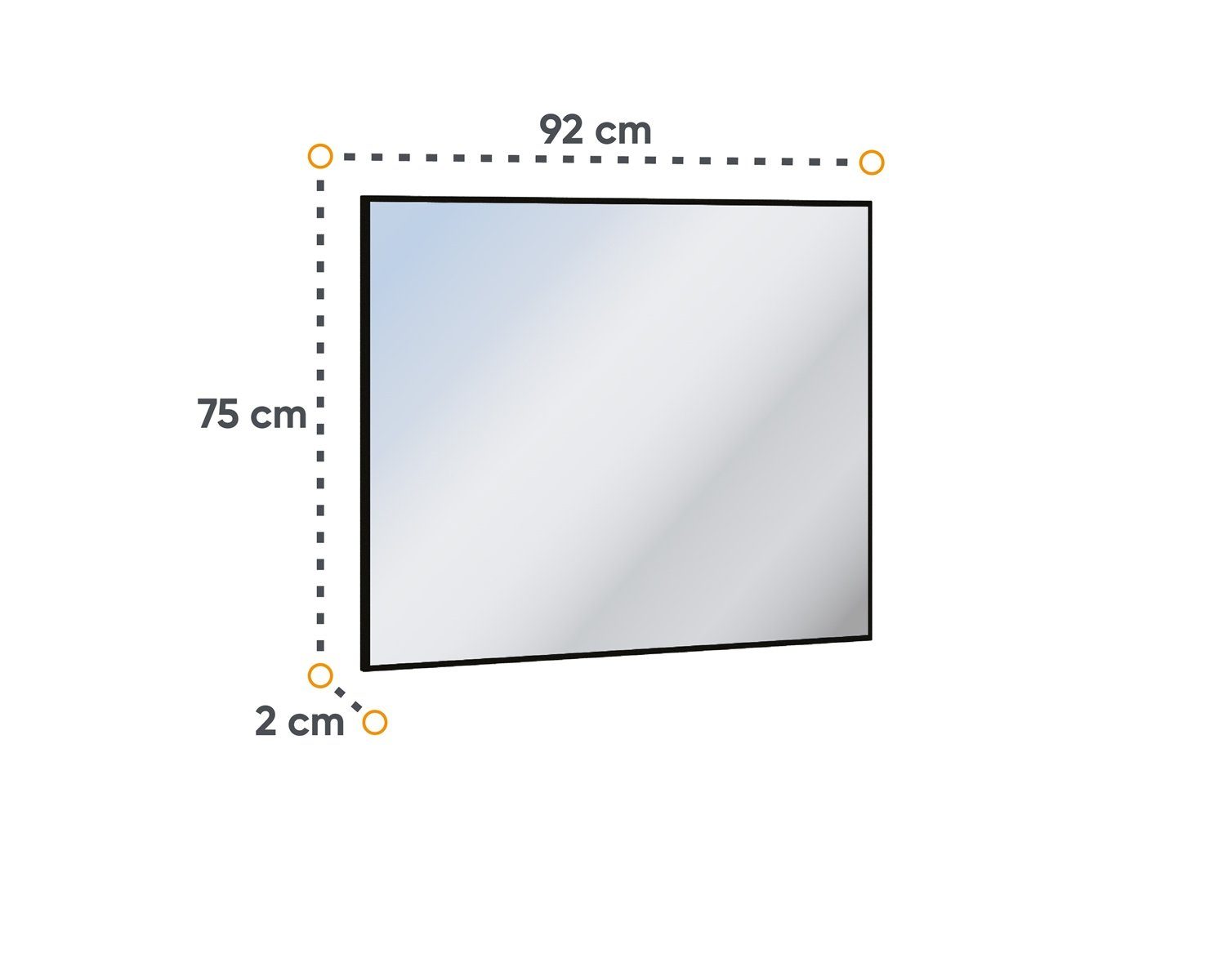 rechteckig für 92 75 cm cm, Flur den Garderobenspiegel 2 Compleo cm (LIMA) LIMA, x x