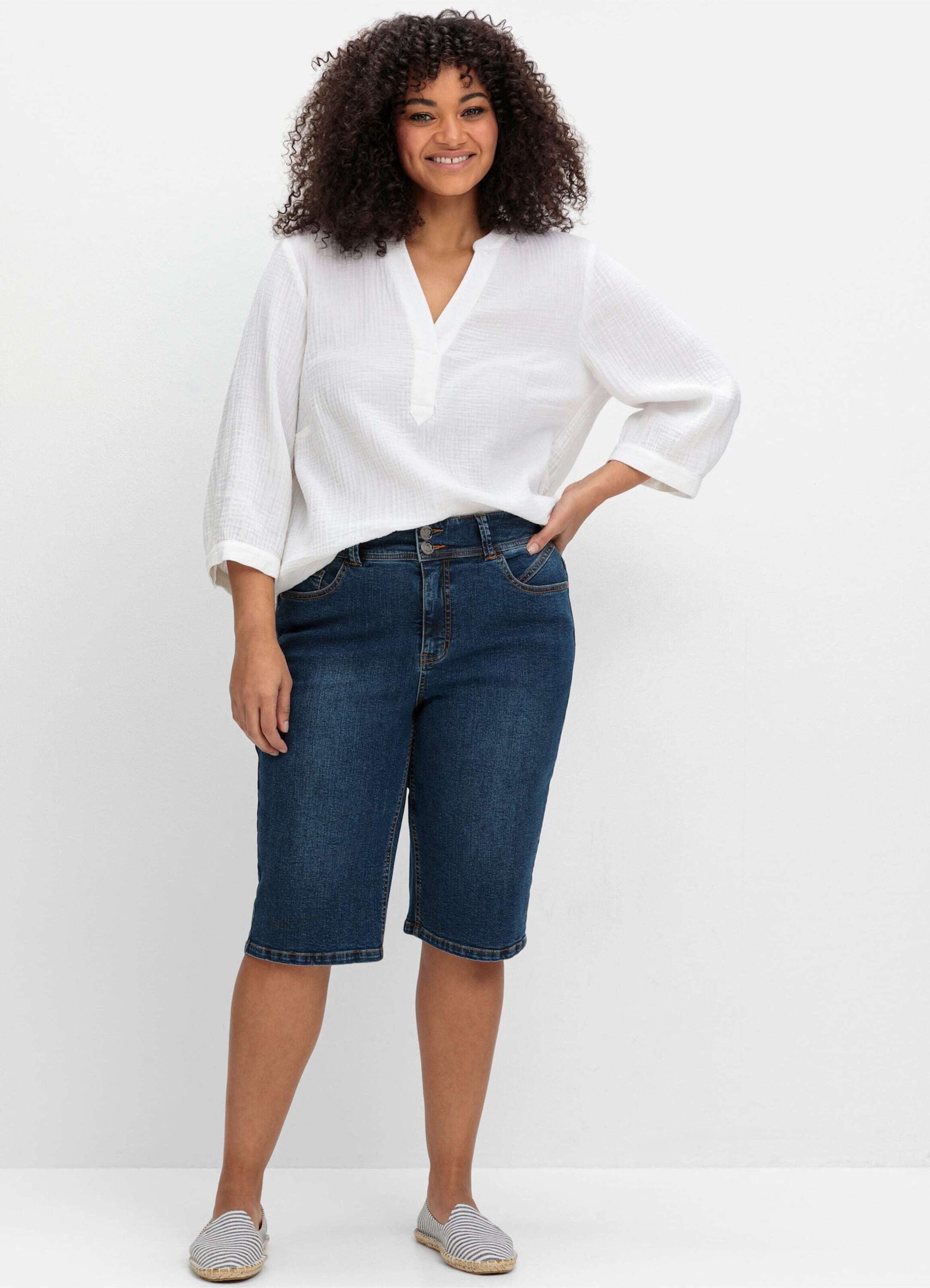 Sheego Jeansshorts Jeansbermudas