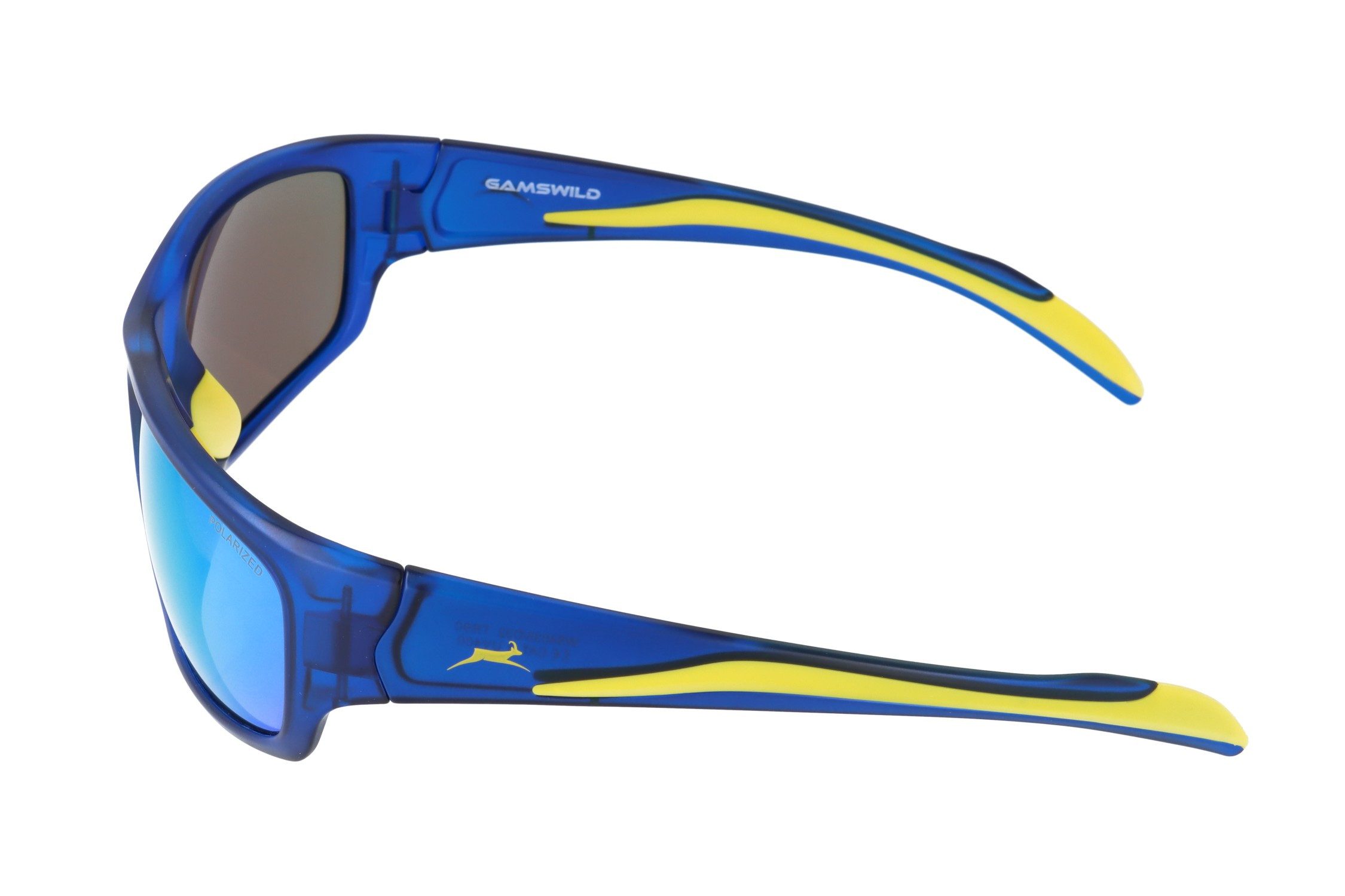 Gamswild Sonnenbrille UV400 Sonnenbrille Fahrradbrille extra breite Bügel Damen Herren Modell WS4035 in schwarz, blau, grau-türkis