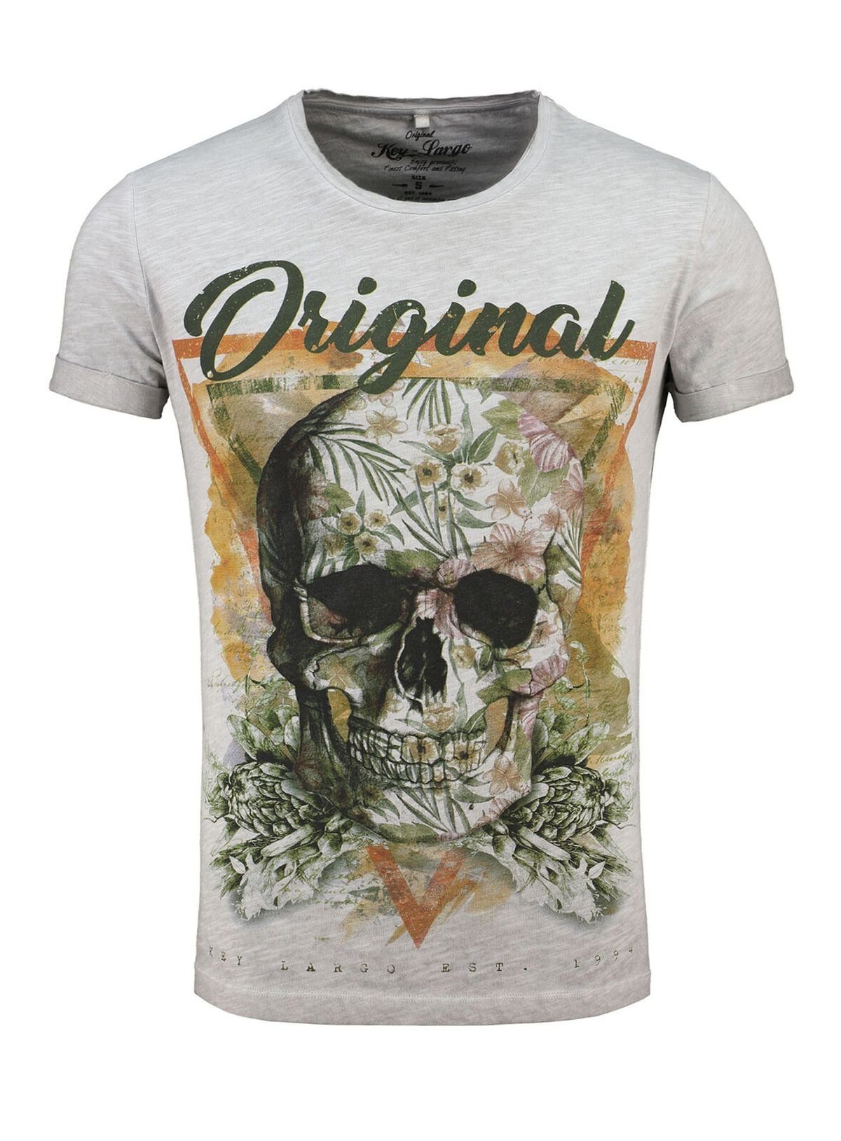 Key Largo T-Shirt T-Shirt Triangle Skull Totenkopf Print Motiv vintage Look günstig online kaufen