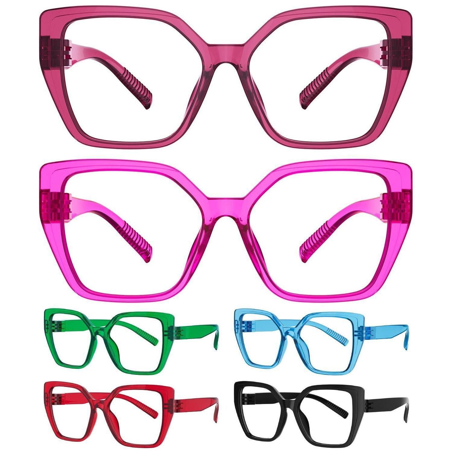 LuxusKollektion Lesebrille Leselinsen Blaulichtfilter Cat-Eye 6er-Pack