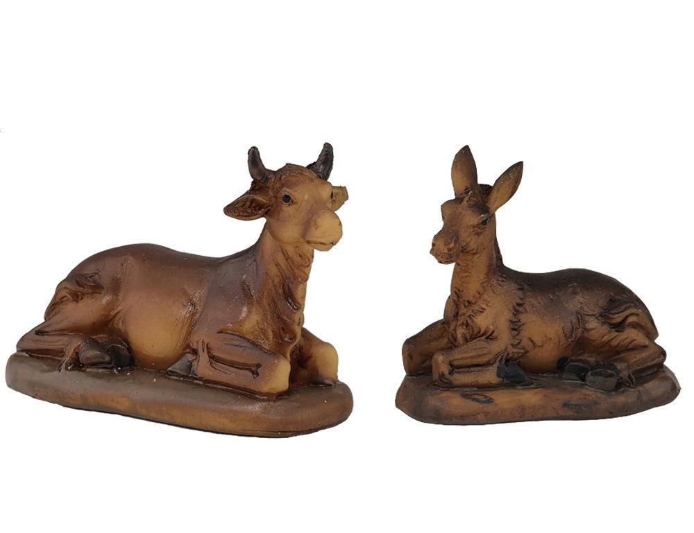 RIFFELMACHER & WEINBERGER Krippenfigur Ochse und Esel - Tiere für Weihnachtskrippe Modellbau Eisenbahn (2 St)