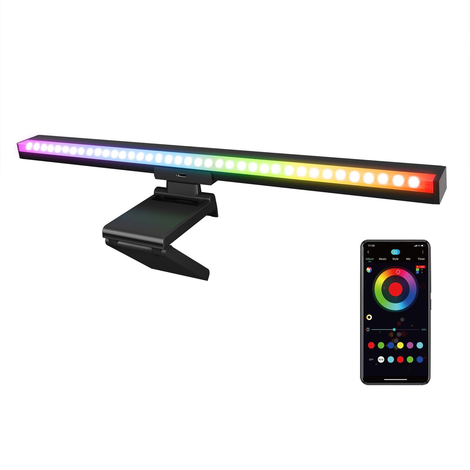 Lichtleiste RGB Farbtemperatur Lampe, Control, USB Schreibtischlampe einstellbarem Helligkeit Touch Bildschirmlampe Computer LED Monitor Dimmbar, mit Sunicol