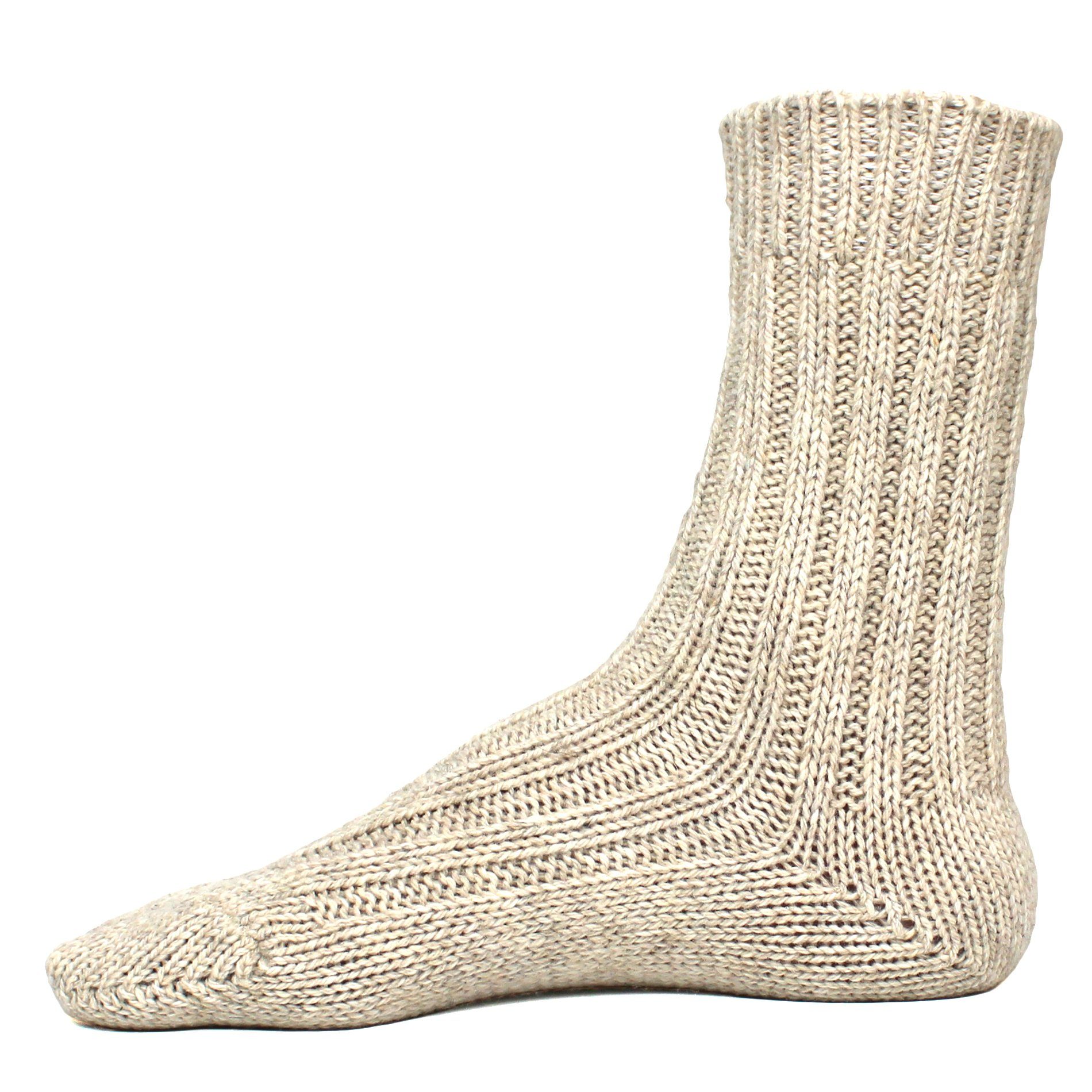 Damen und den Thermosocken Socken für ideal Alpaka Wörleonline Wollsocken, 2-Paar) beige/hellbraun Winter (Set, Wintersocken Herren, für
