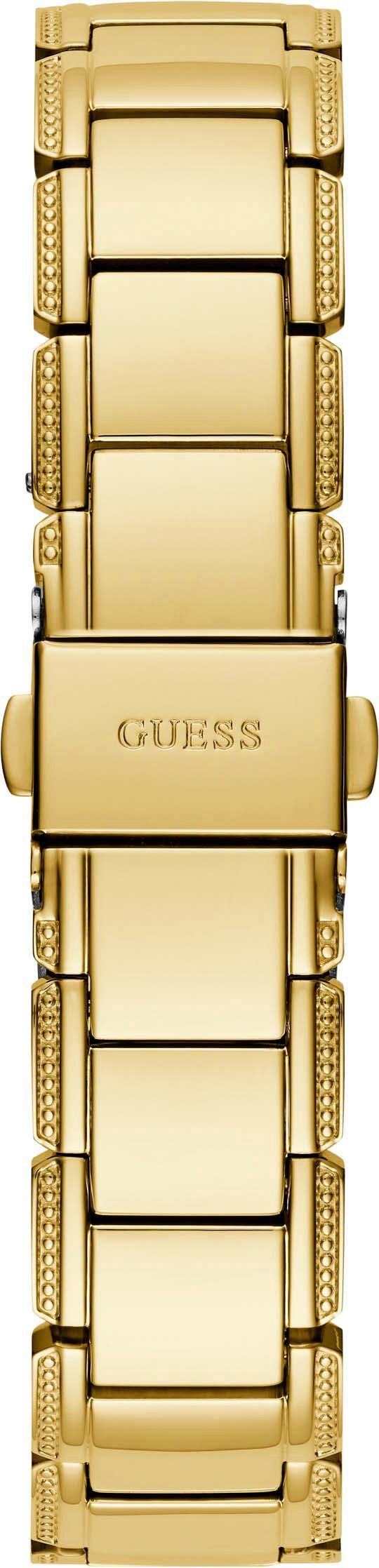 Guess Quarzuhr LILY GW0528L2, Armbanduhr, Damenuhr, analog, Kristallsteine, Edelstahlarmband