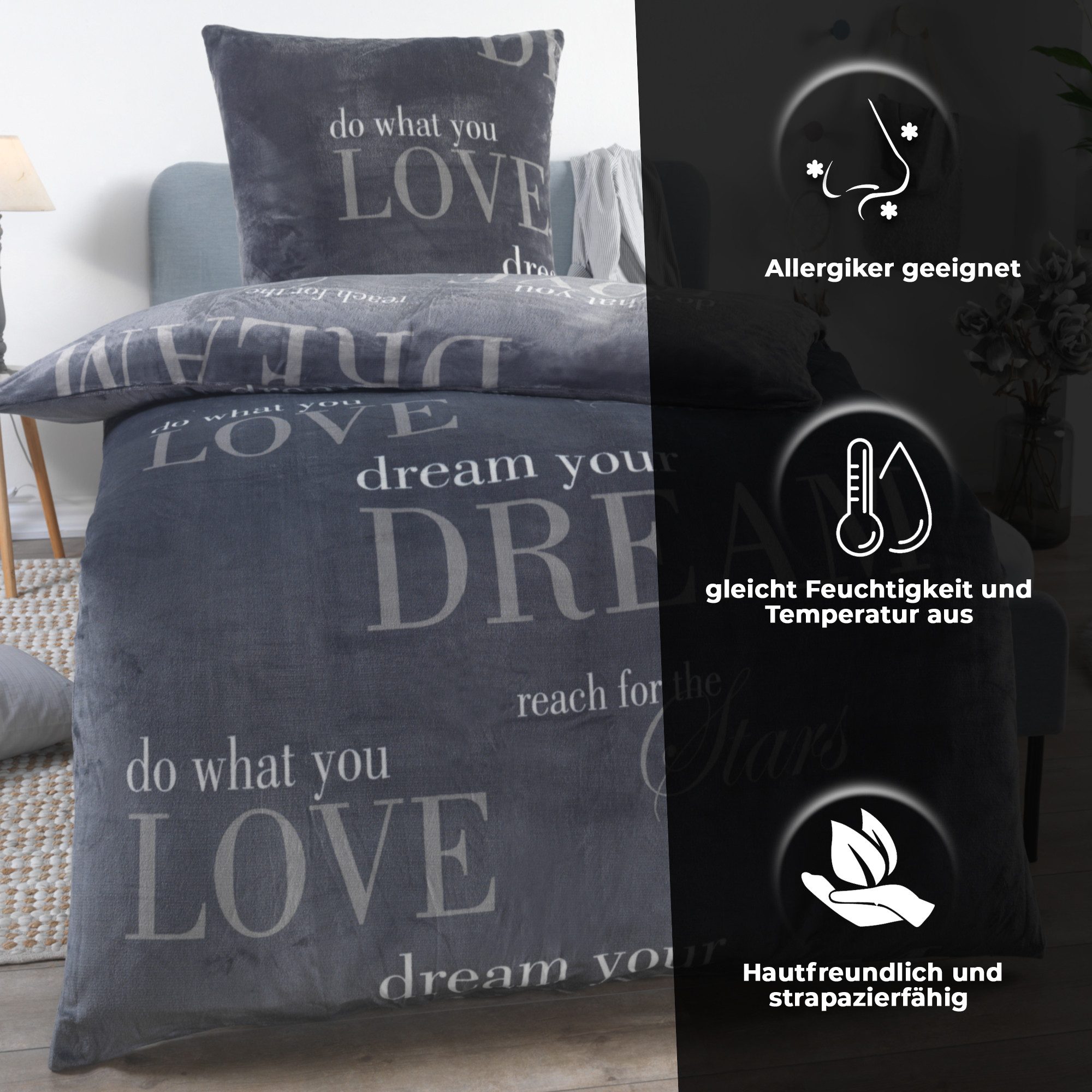 Malika Bettwäsche 200x200 + 2x 80x80 cm Cashmere Touch Bettwäsche, atmungsa günstig online kaufen