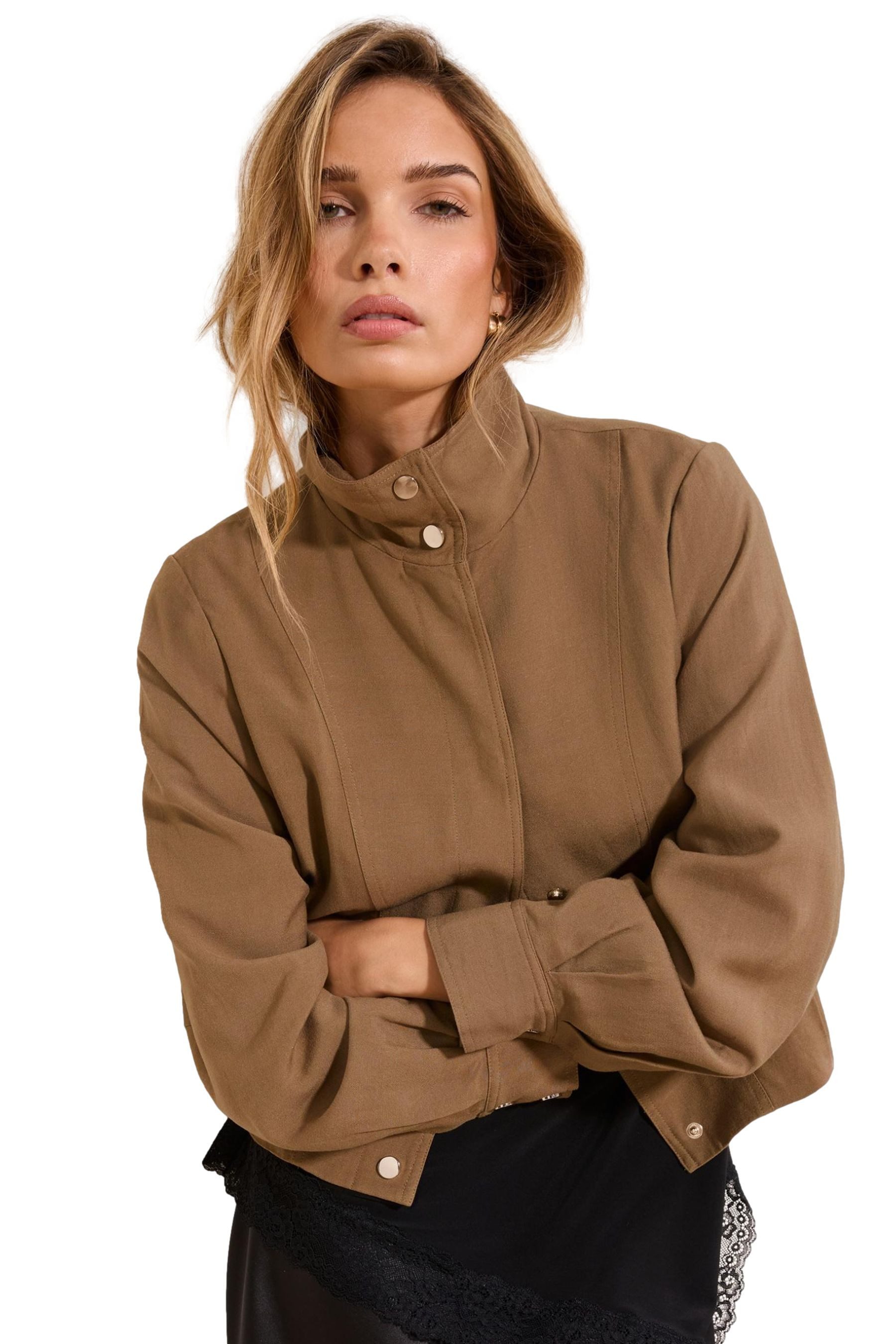 Blouson Lipsy Jacke mit Ballonsaum und Trichterkragen