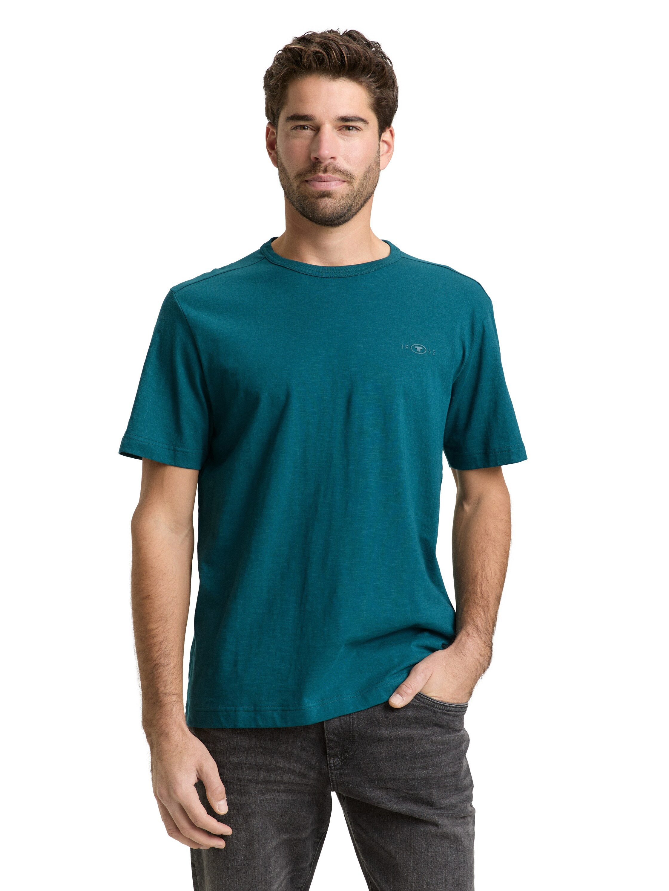 TOM TAILOR T-Shirt mit Logo Stickerei