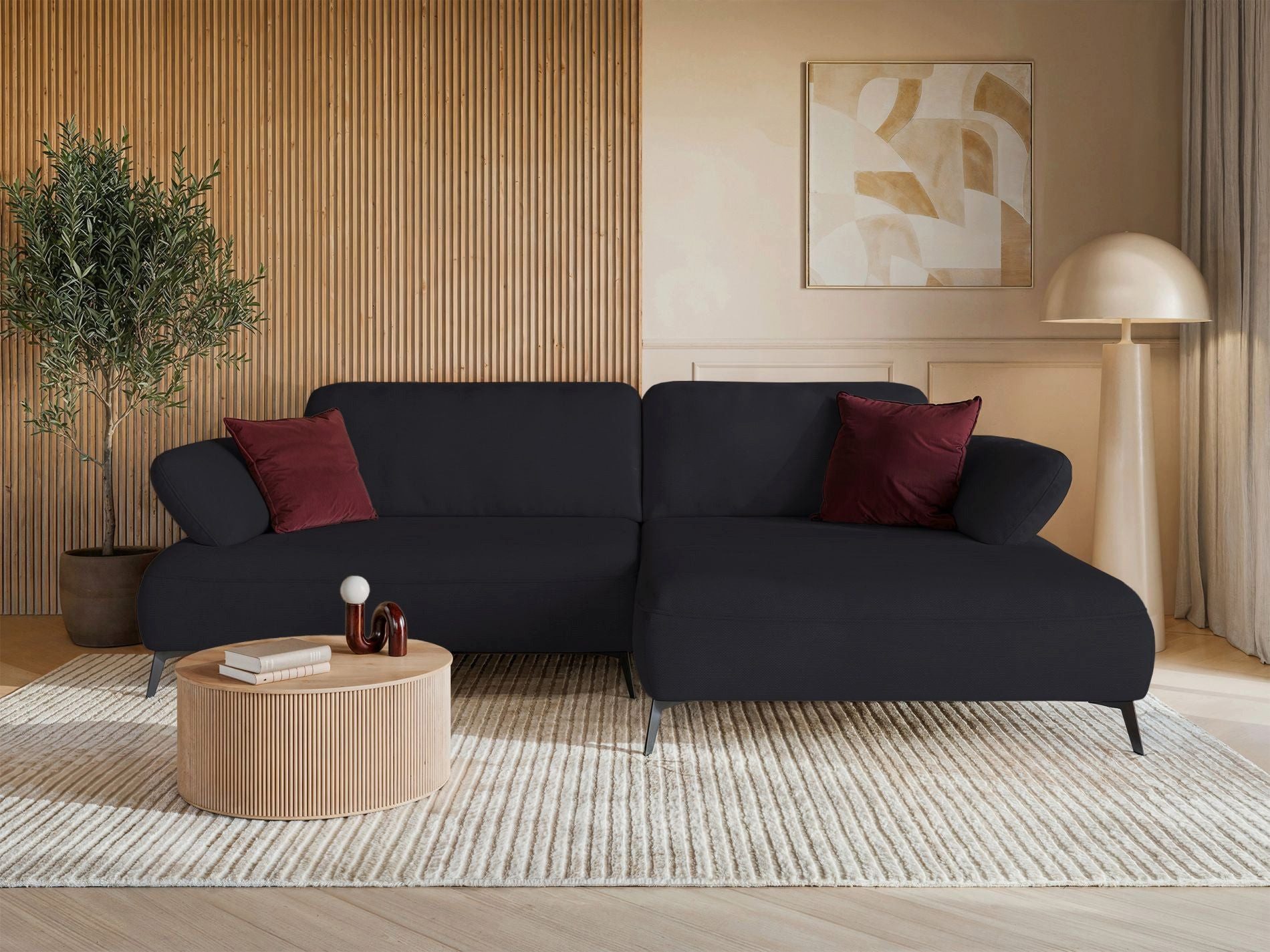 Selsey Ecksofa AVOLLA, mit Schlaffunktion und Bettkasten, Chenille, frei im Raum stellbar