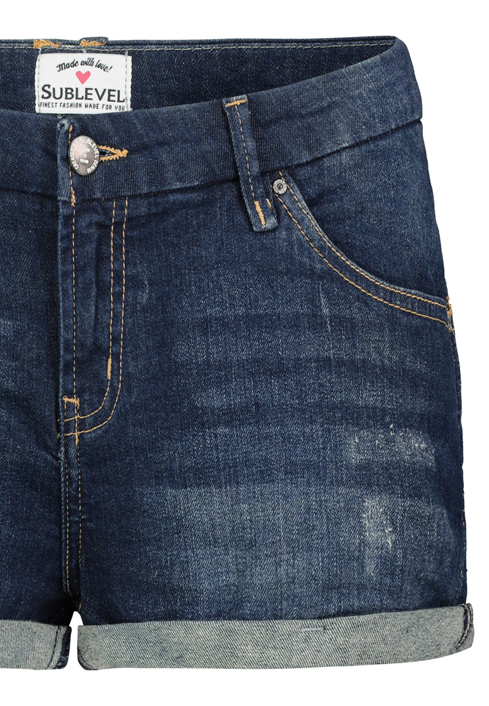 SUBLEVEL Shorts Damen Bermudas kurze Hose Baumwolle Hotpants Chino Sommer Hose