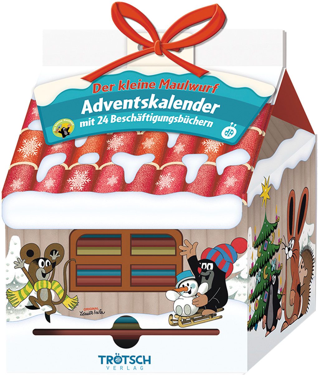 Trötsch Verlag Adventskalender Trötsch Der kleine Maulwurf Adventskalender Haus mit 24 Minibüchern