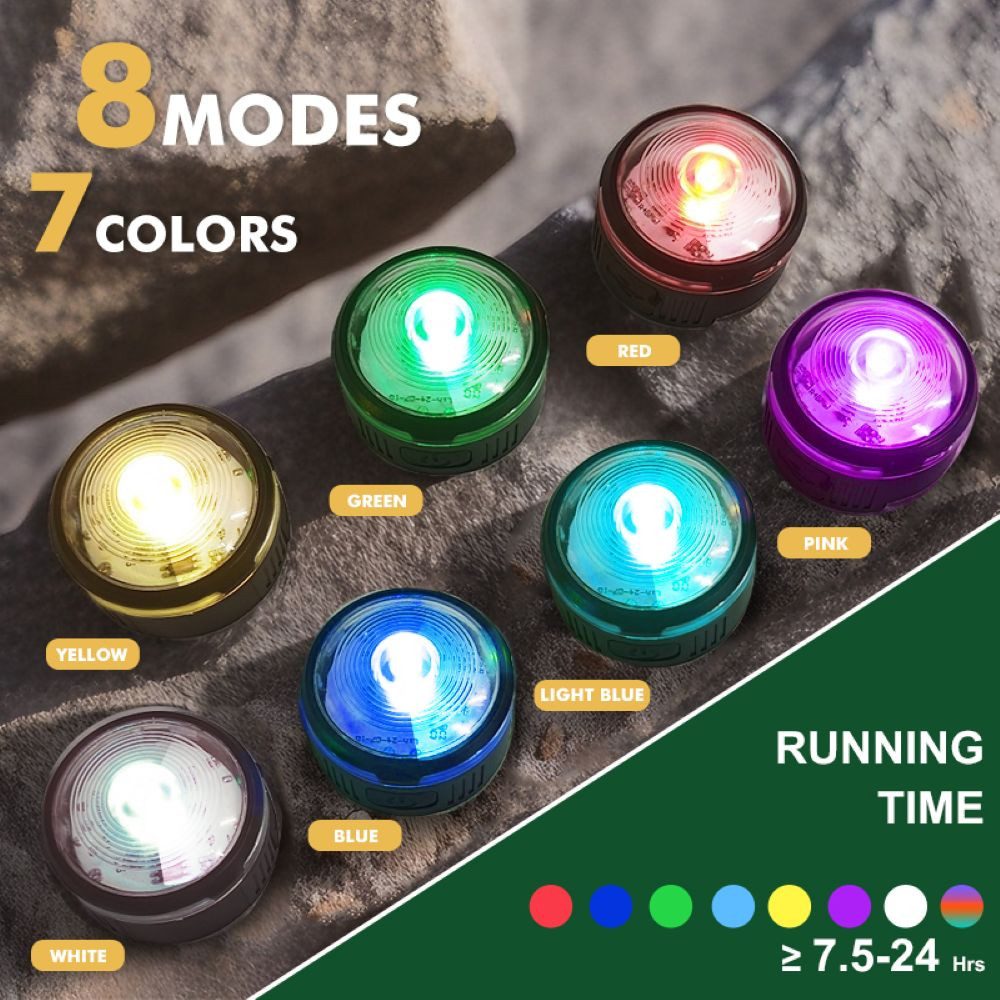 Illes-Laedchen Hundehalsbandleuchte LED Licht für Hundehalsband wasserdicht, wiederaufladbar, LED fest integriert, Ein Licht - 8 Modis und 7 Farben