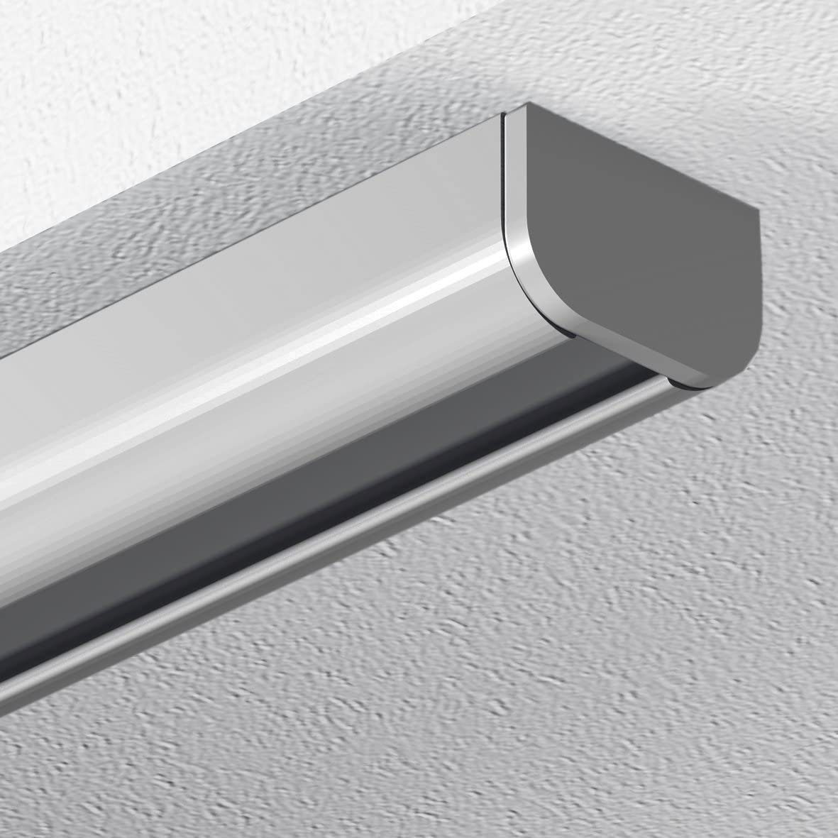 Garduna Gardinenschiene halbrunde Schleuderschiene, 1-läufig, Aluminium