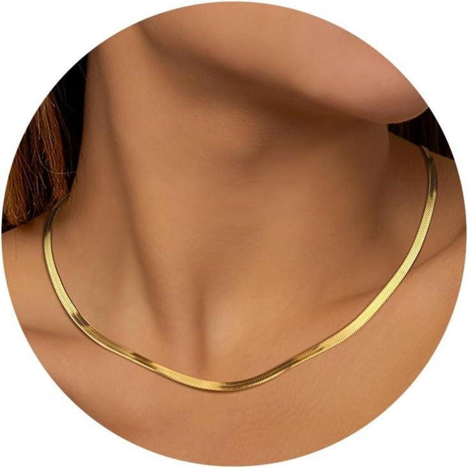 LuxusKollektion Schmuckset Halskette 14K Gold Edelstahl Choker Schlangenket günstig online kaufen