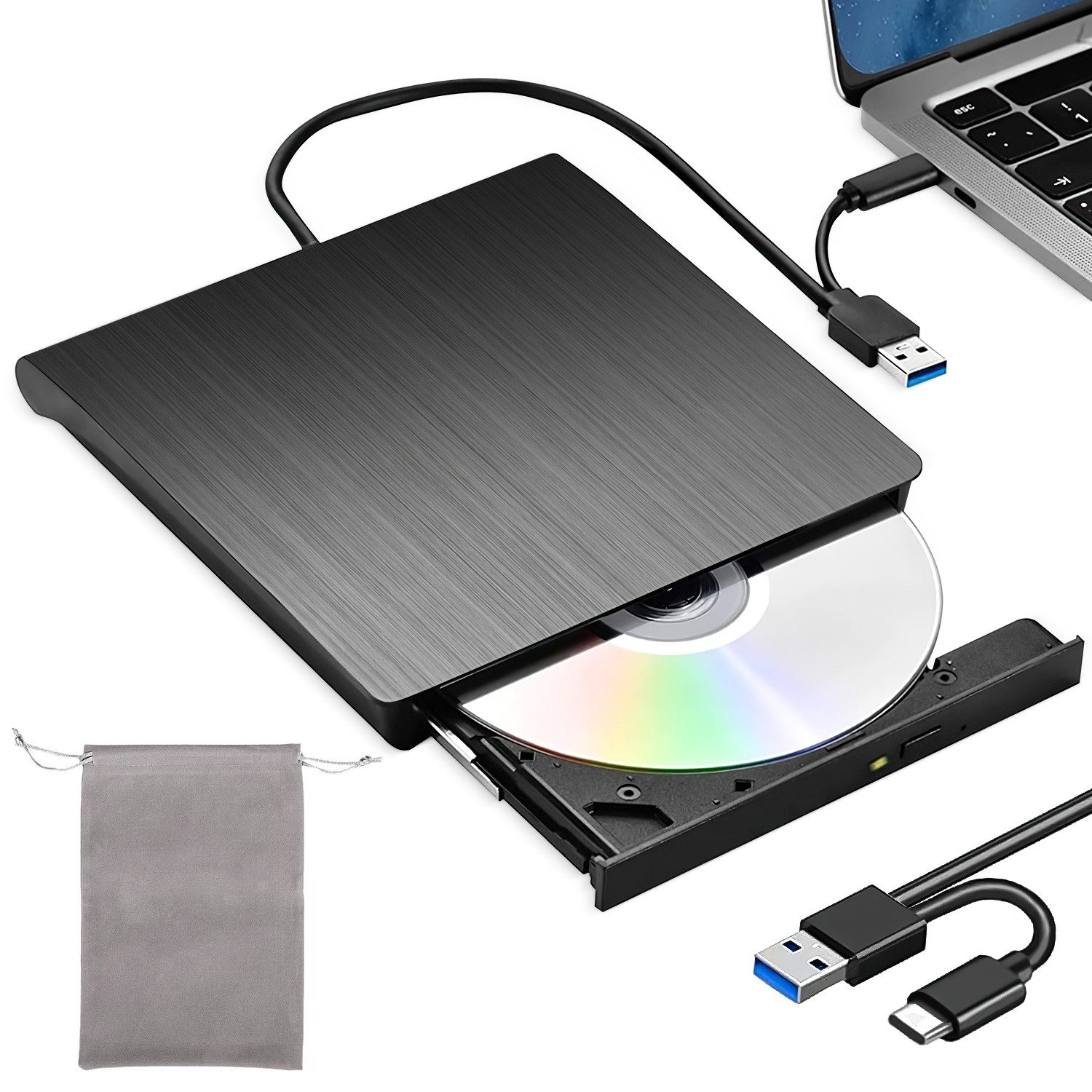 Externes CD DVD Laufwerk USB 3.0 Typ-C DVD-Brenner