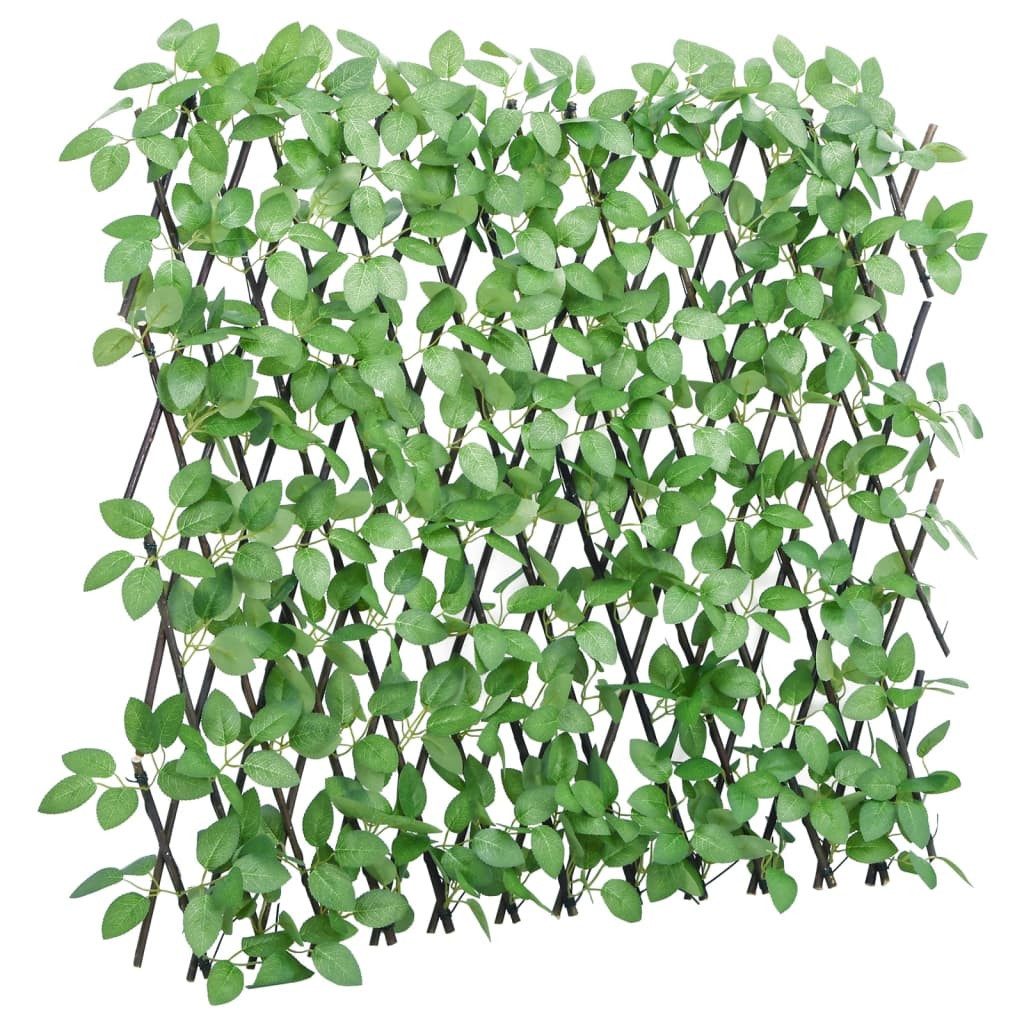 vidaXL Gartenzaun Rankgitter mit Künstlichem Efeu Erweiterbar Grün 180x65 cm, (1-St)