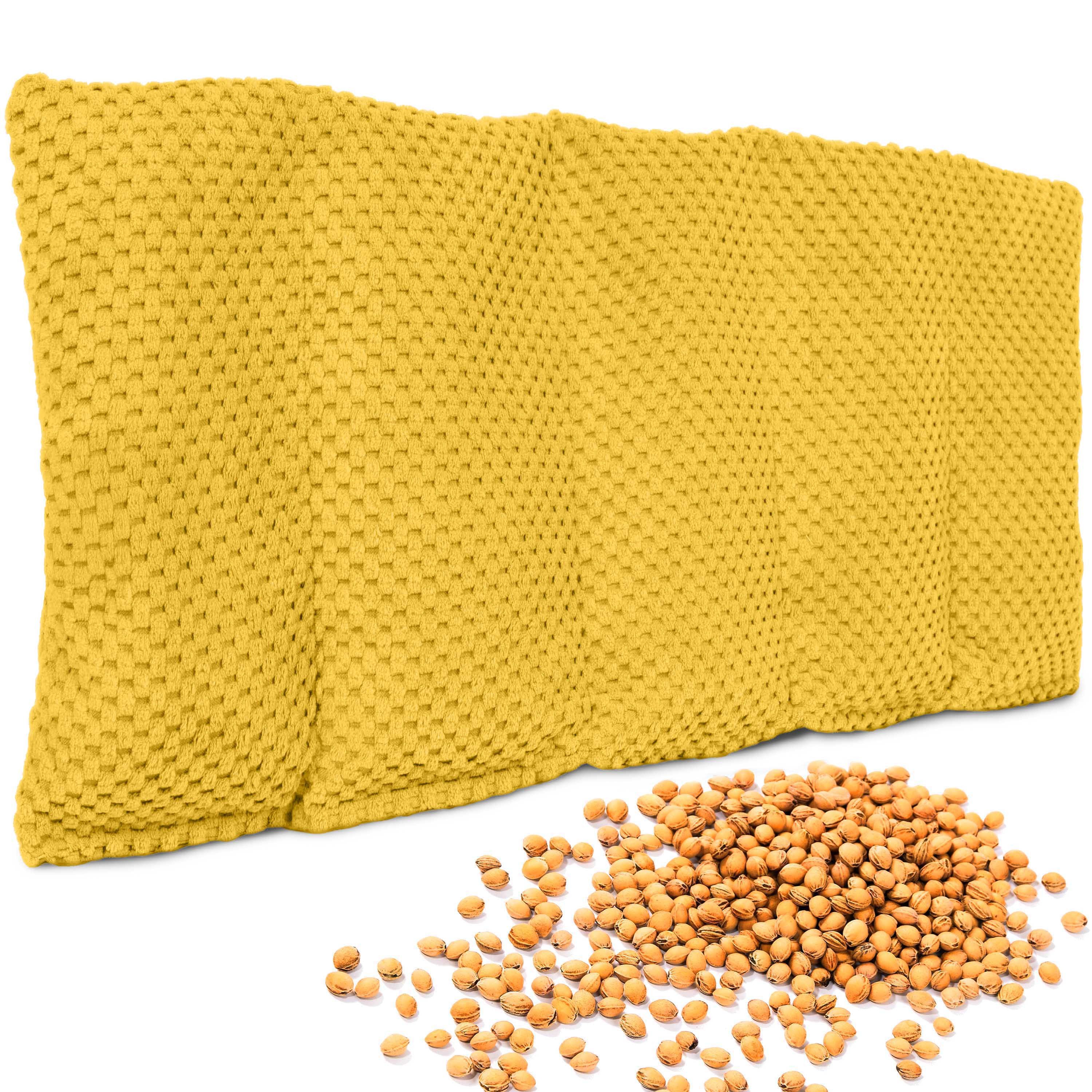 Amilian Kirschkernkissen 55x20 cm – Wärmekissen / Kältekissen mit 100 % Kirschkernen, mikrowellengeeignet, ideal zum Entspannen zu Hause, für Mikrowelle, Rücken, Nacken, Schulter, Bauch