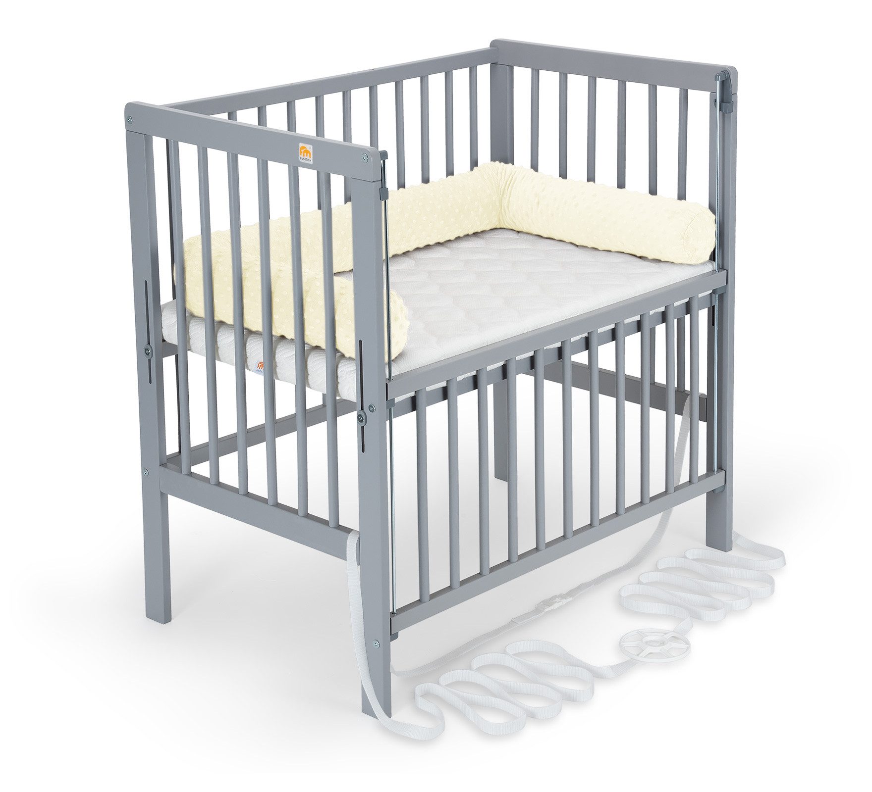 Beistellbett Flex grau mit Nestchenschlange