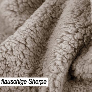 Wohndecke Wendedecke Teddyfleece, Bestlivings, Kuscheldecke XXL 150x200cm - Flanell Sherpa-Fleece, Dicke Sofadecke
