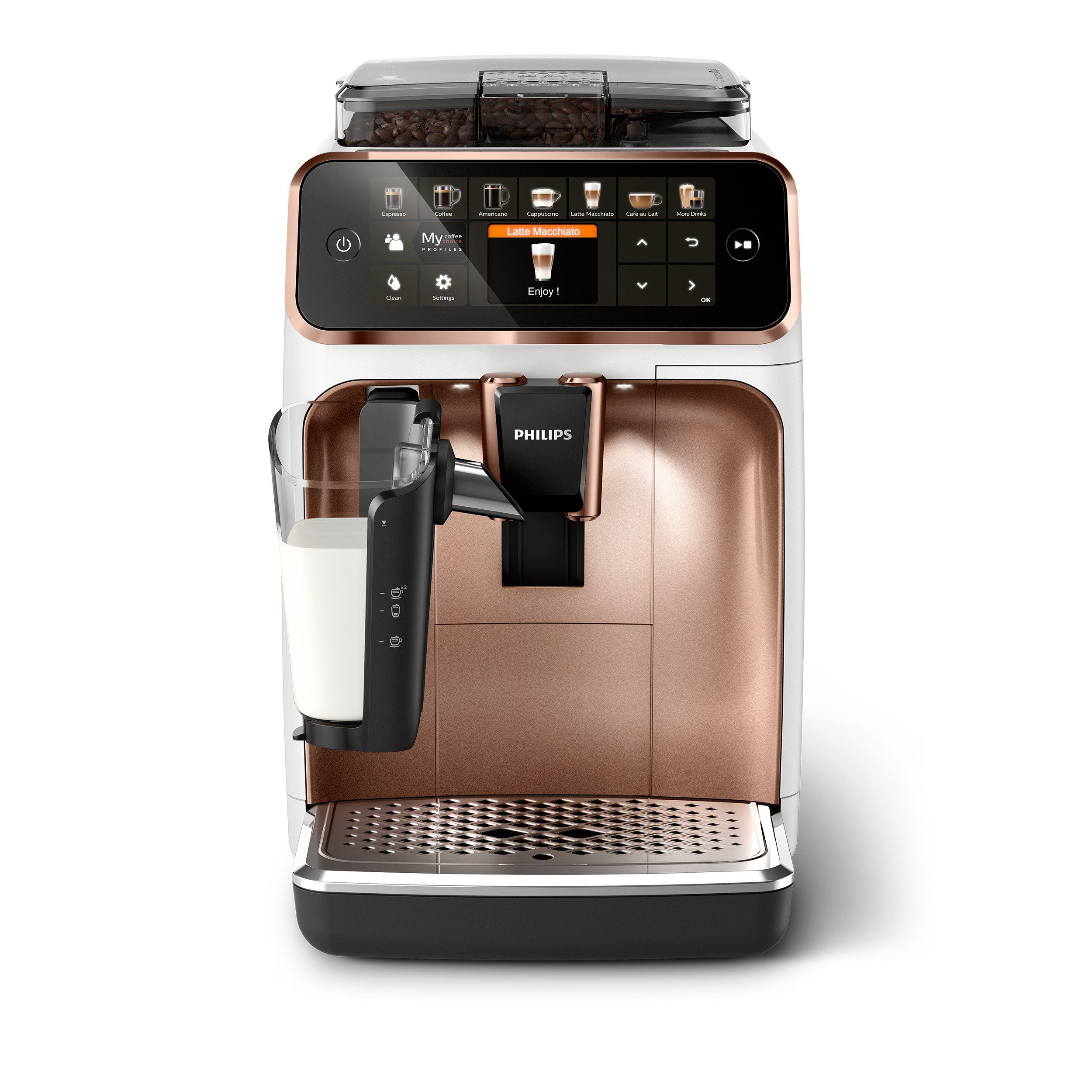 Philips Kaffeevollautomat EP5443/70 5400 Series, 12 Kaffeespezialitäten,  mit LatteGo-Milchsystem und TFT-Display