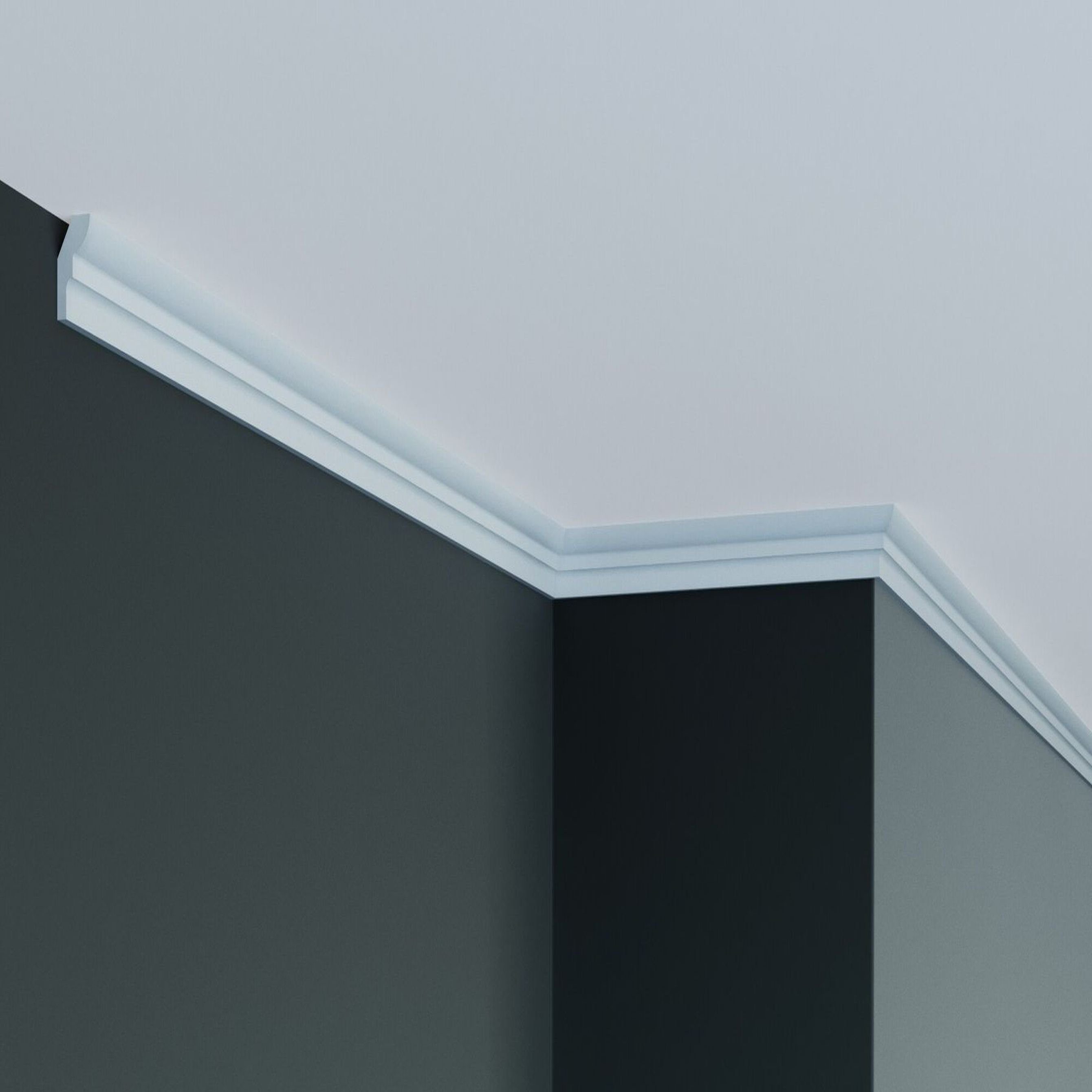 PROVISTON Stuckleiste Polyurethan, 25 x 15 x 2000 mm, Weiß, Deckenleiste, K günstig online kaufen