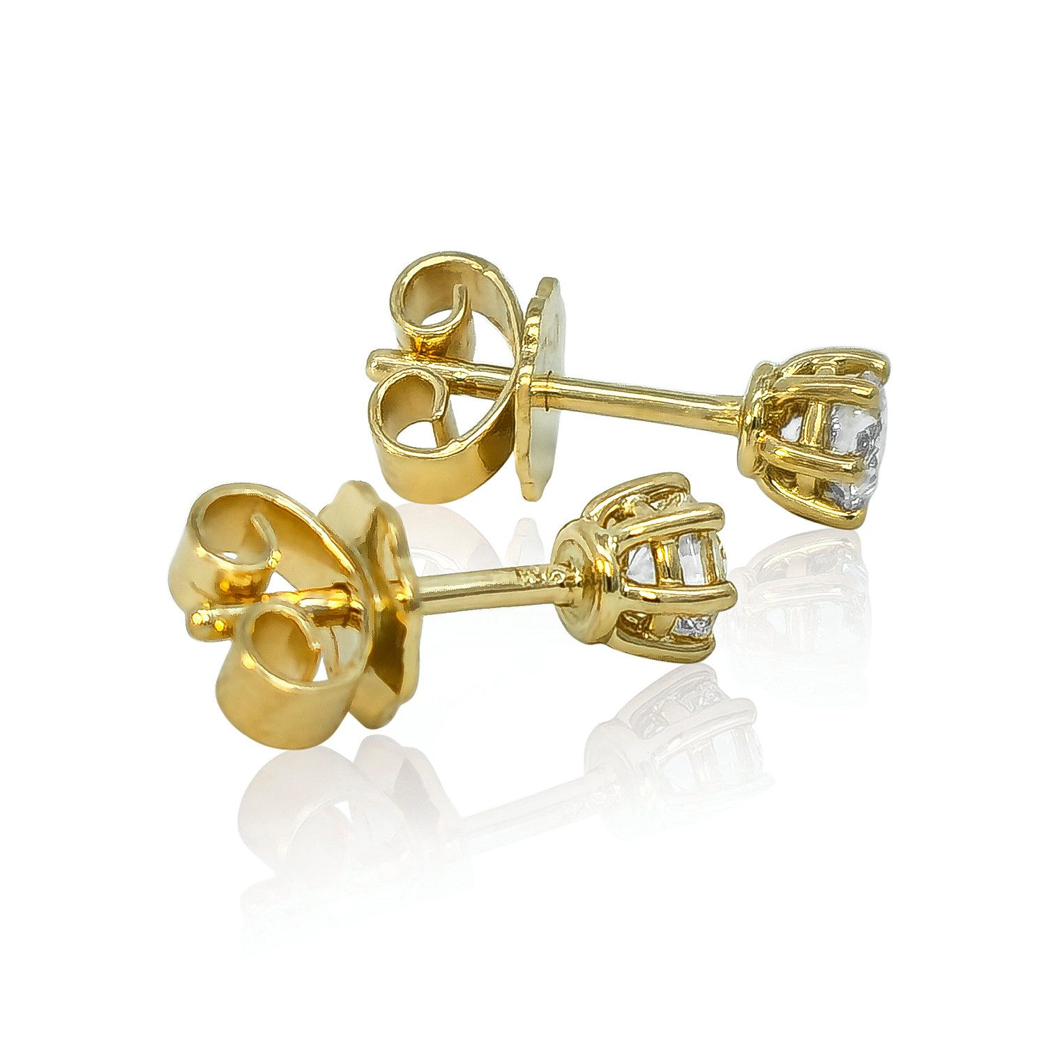 Webgoldschmied Paar Ohrstecker Ohrstecker 750 Weißgold mit 2 Diamanten Lupenrein (IF) feines weiß (F), Originalphotos, nicht im Photoshop bearbeitet