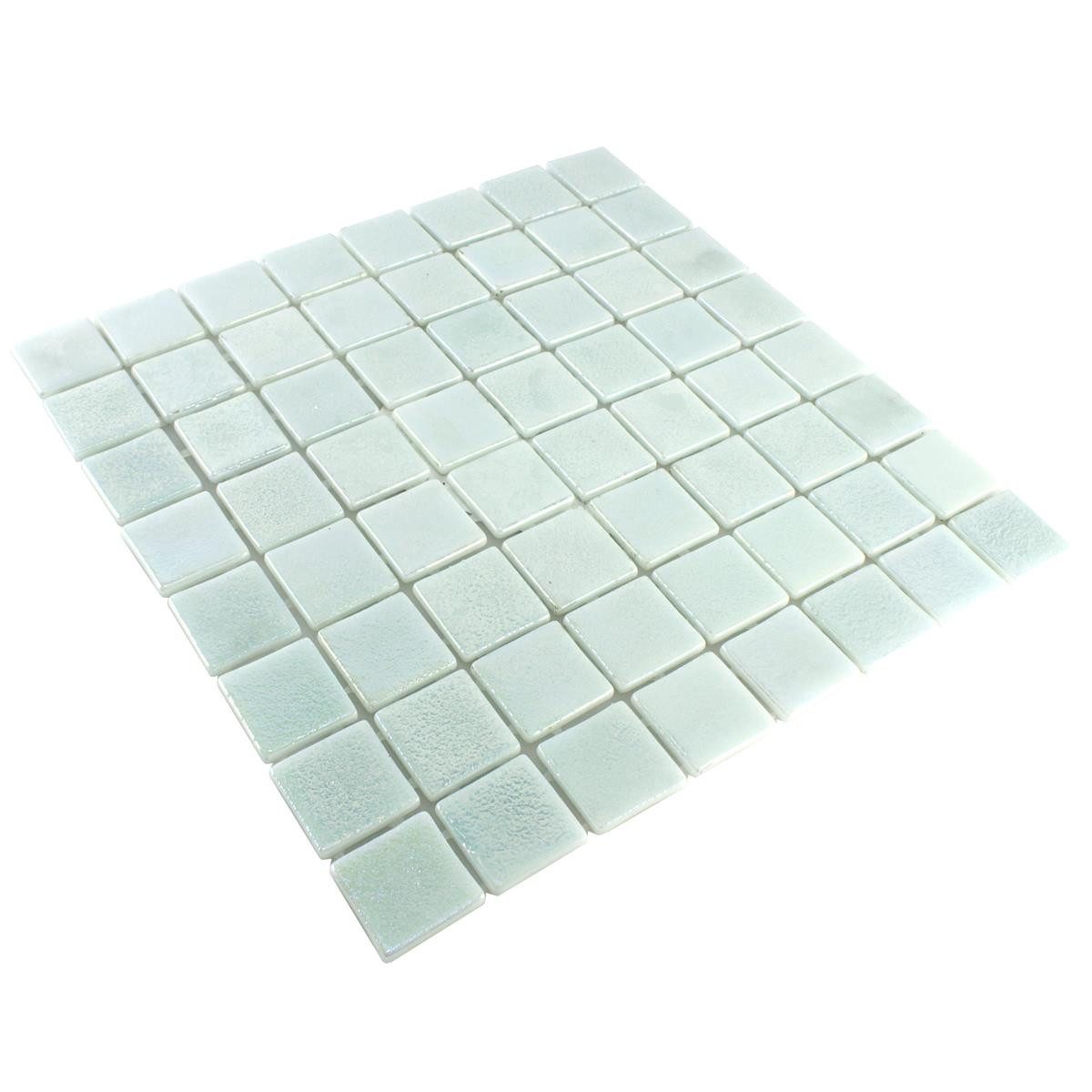 Mosafil Mosaikfliesen Glas Schwimmbad Pool Mosaik Fliesen McNeal 38x38 mm, Glas-Ecoglas 31.600x31.600, weiß, Eco Glas - Punktverklebt - Frostsicher - Wasserdicht - Wasserfest -