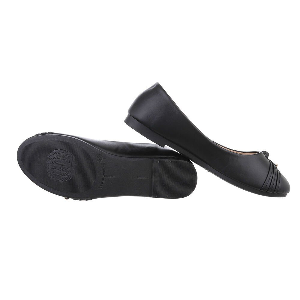 Ital-Design Damen Freizeit Ballerina (85894121) Blockabsatz Klassische Ballerinas in Schwarz