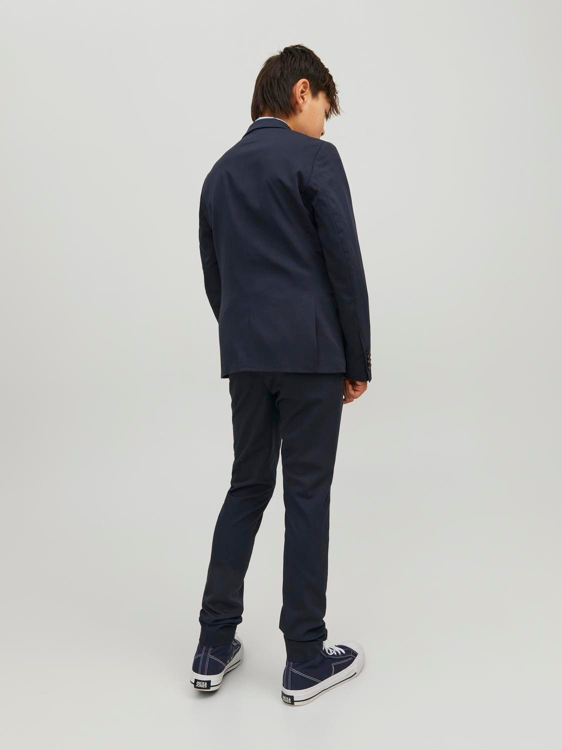 Jack & Jones Junior Anzug JPRSOLAR elastisch und pflegeleicht für besondere Anlässe (Set, 2-tlg) unifarben, modisch, slim fit, Web, Reverskragen