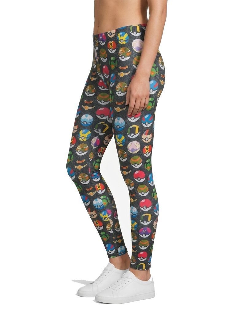 POKÉMON Leggings Pokémon Leggings Damen XS-L – Bunte Allover-Print Hose Hochelastisch**