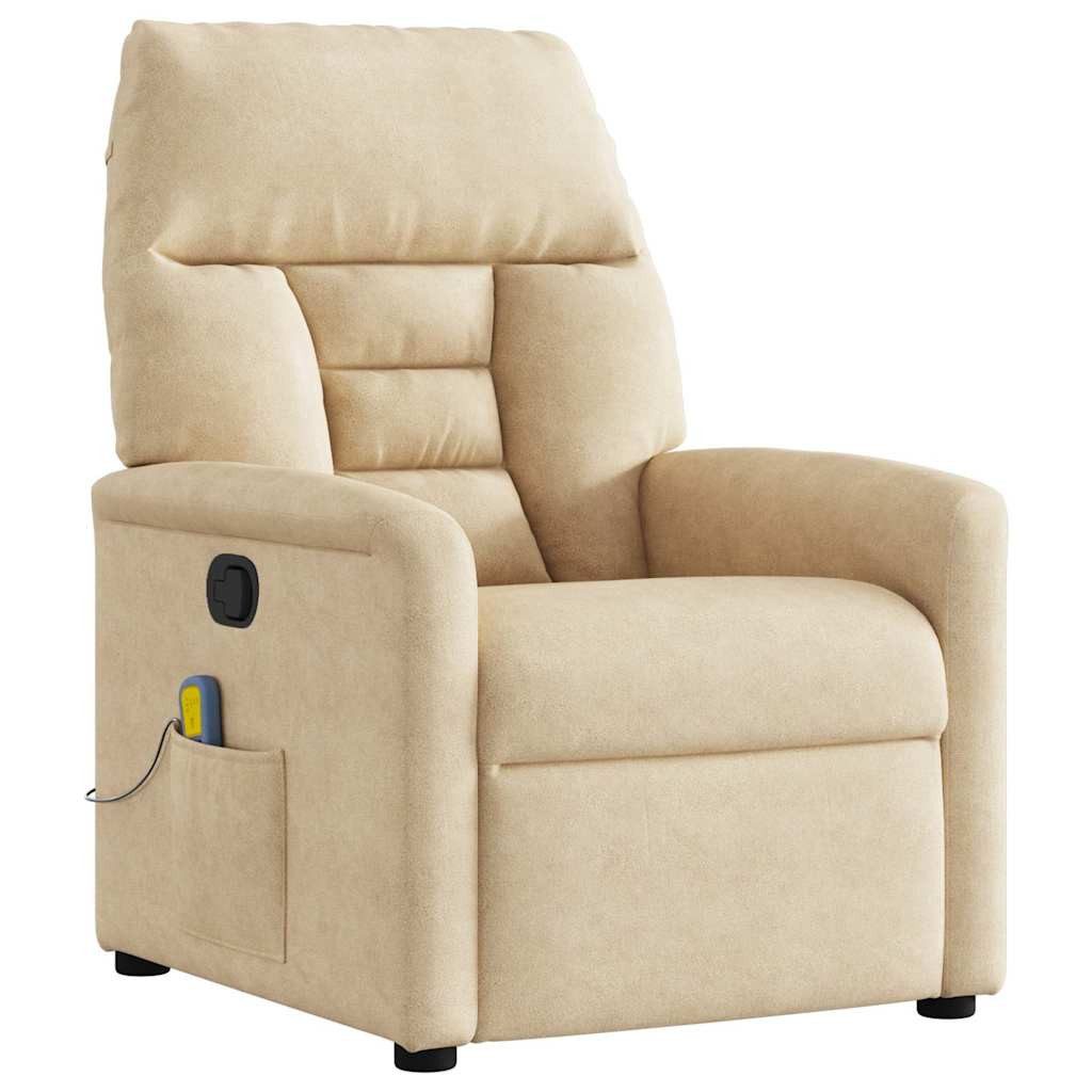 vidaXL Sessel Massagesessel Creme Mikrofasergewebe (1-St) günstig online kaufen