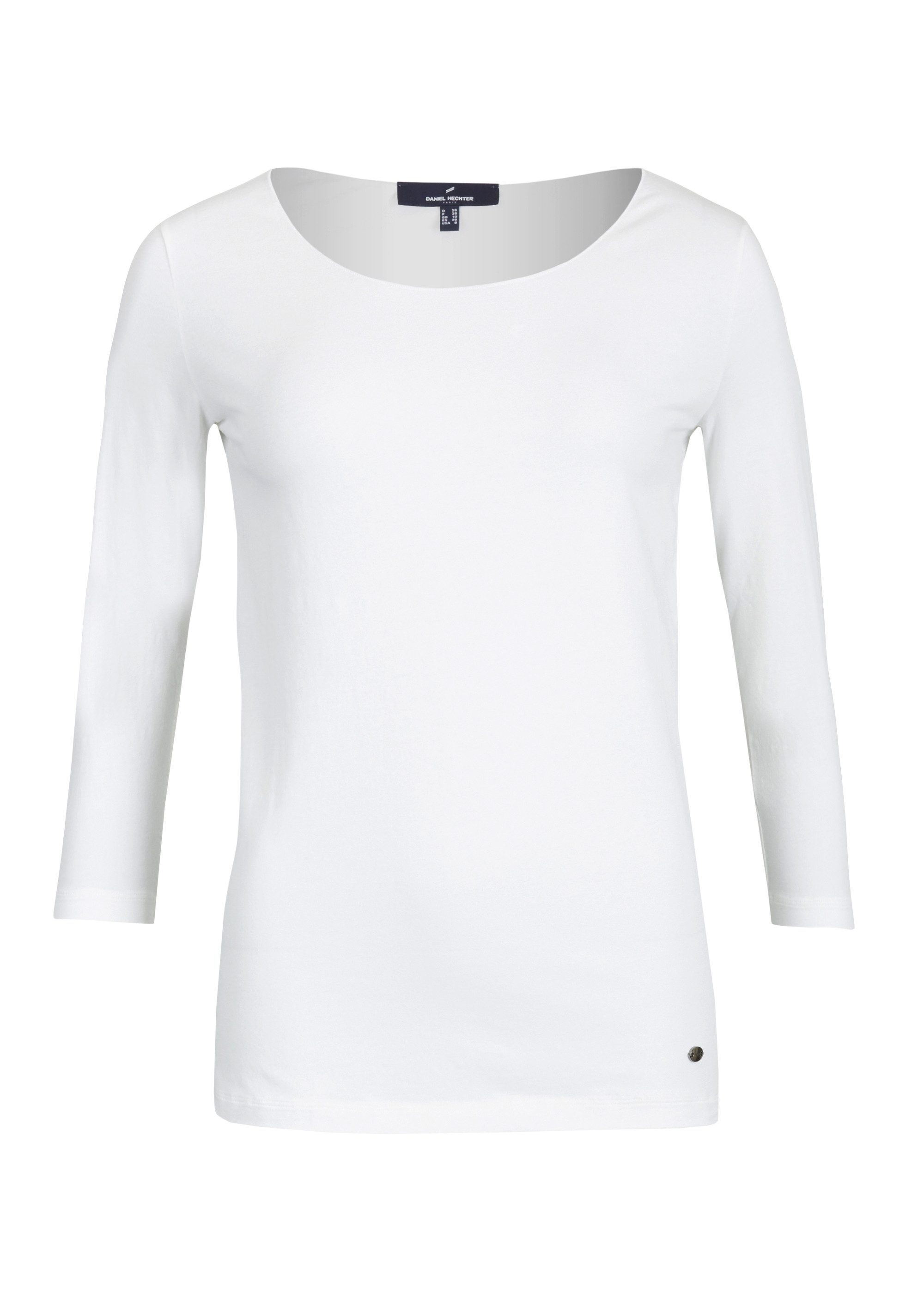HECHTER PARIS 3/4-Arm-Shirt HECHTER Paris ESSENTIALS Damen Shirt 3/4 Rundhals Weiß