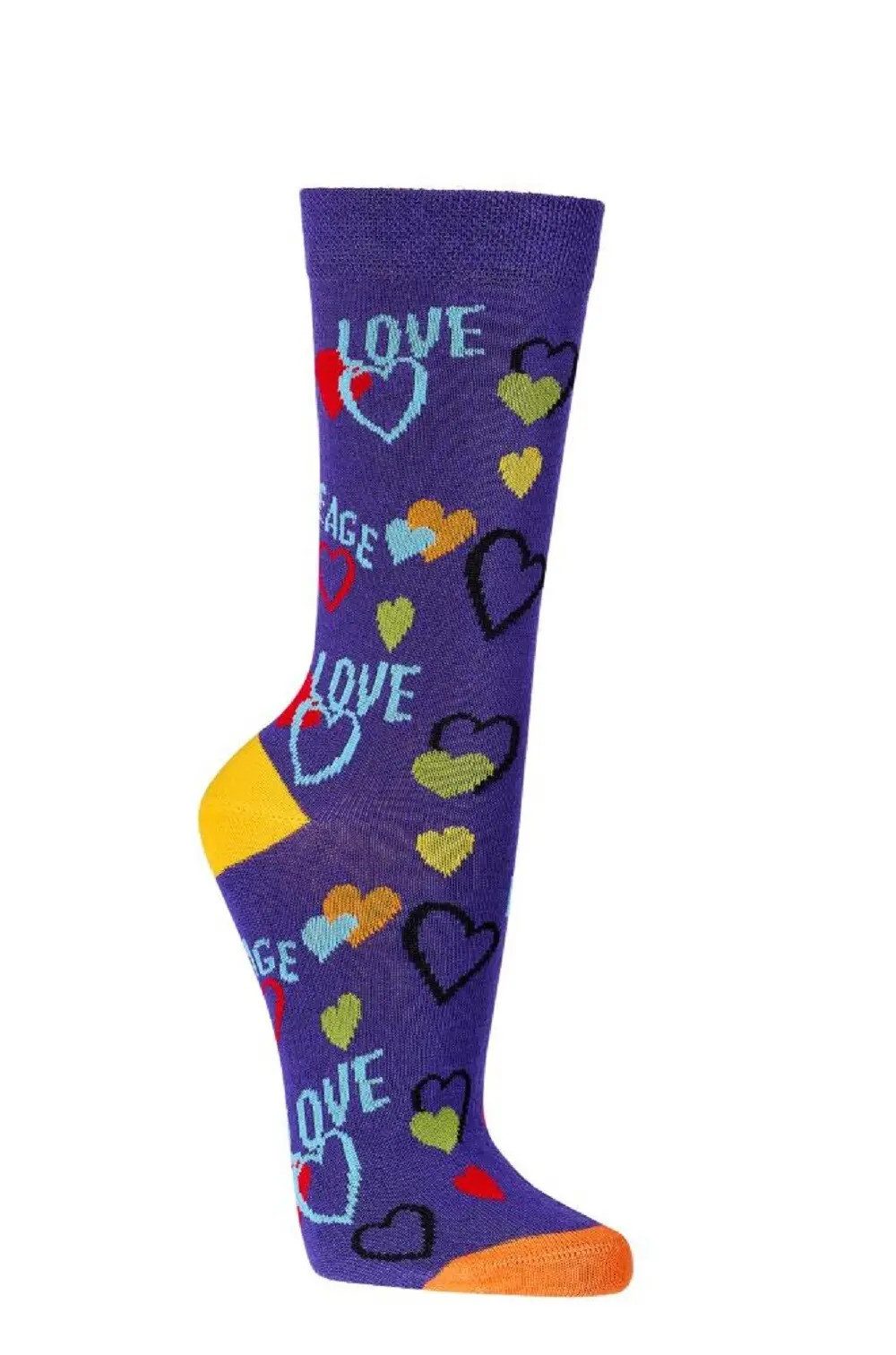 Socks 4 Fun Freizeitsocken Socks 4 Fun Motivsocken Rainbow Love 2er Bündel (2-er Bündel, 2-Paar, 2 Paar) lustiges Design – Bild 4 von 4