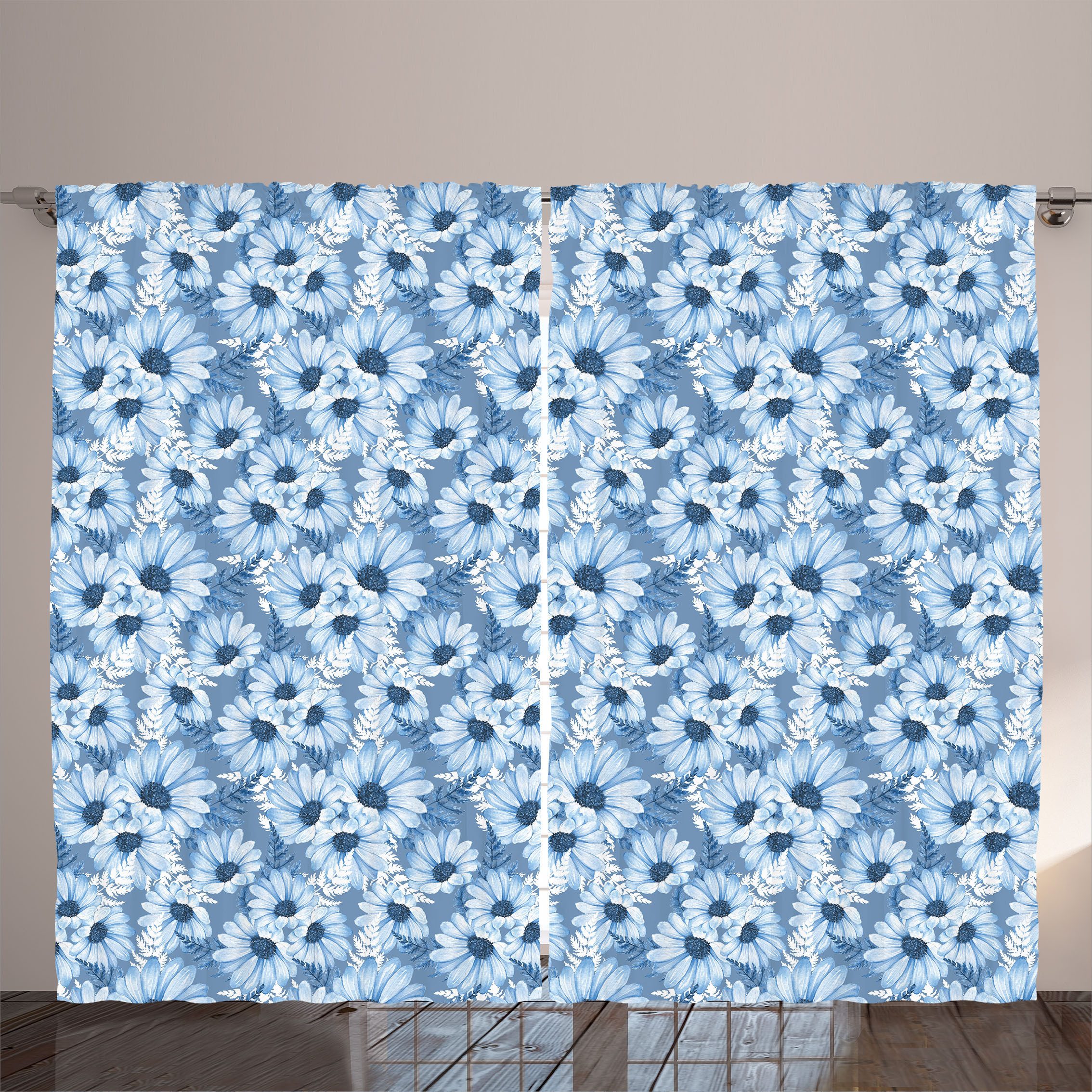 Gardine Gardinen mit Schlaufen und Haken 140 cm x 2 Vorhangbahnen