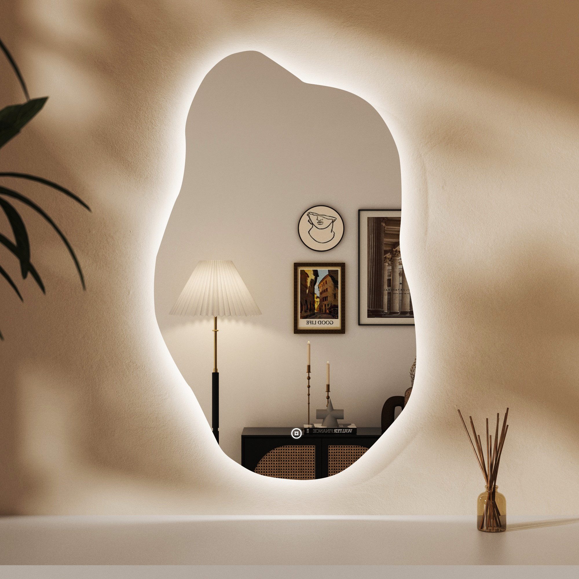 WDWRITTI Schminkspiegel mit beleuchtung wandmontage Spiegel günstig online kaufen