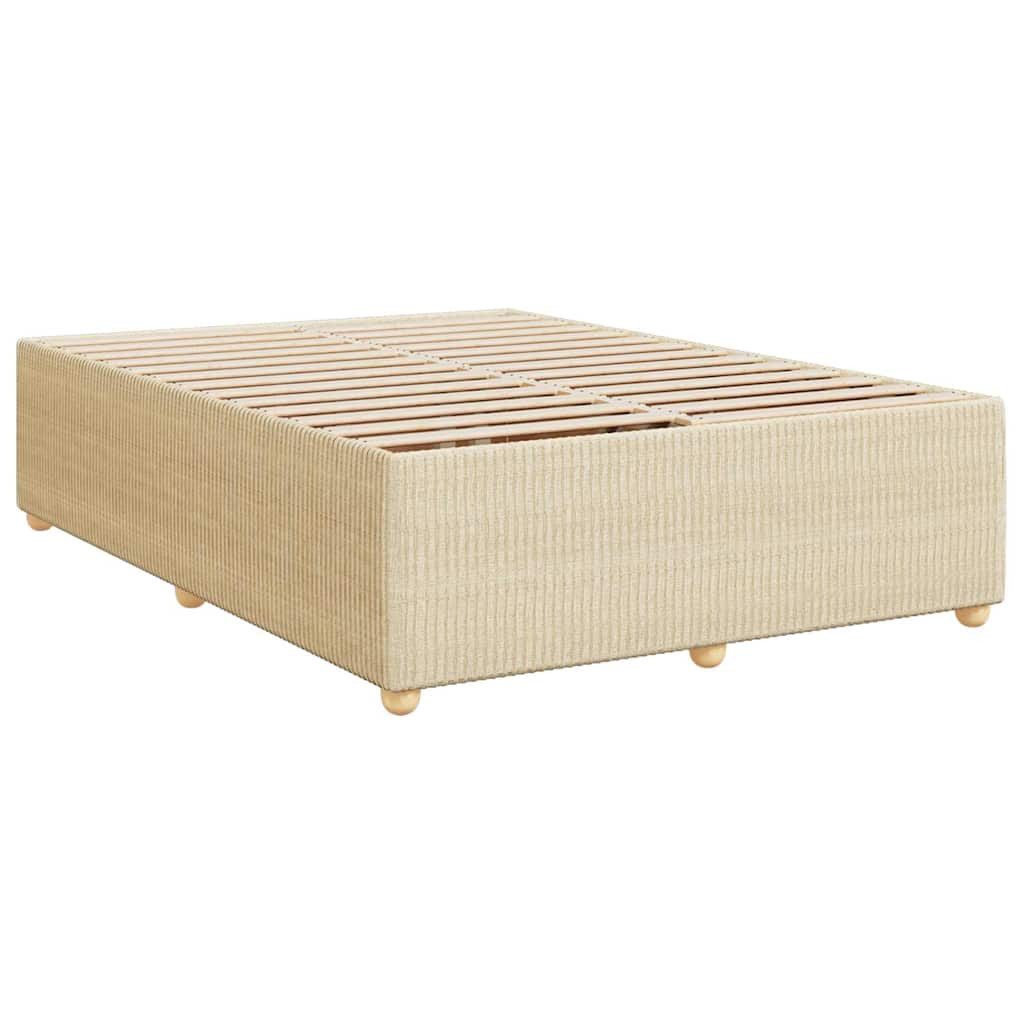 vidaXL Bett Bettgestell ohne Matratze Creme 140x200 cm Stoff