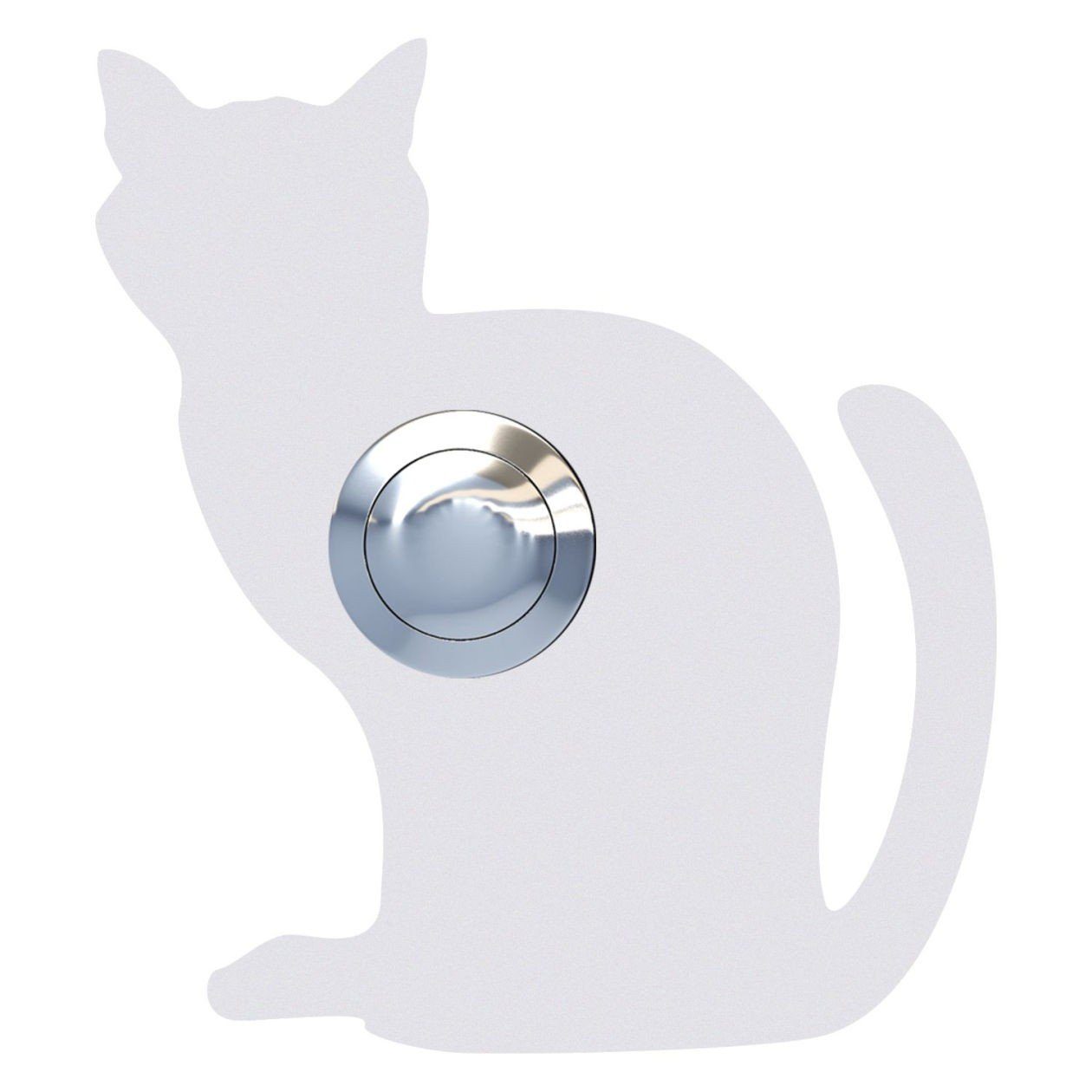 Bravios Briefkasten Klingeltaster Katze ''Luna'' Weiß
